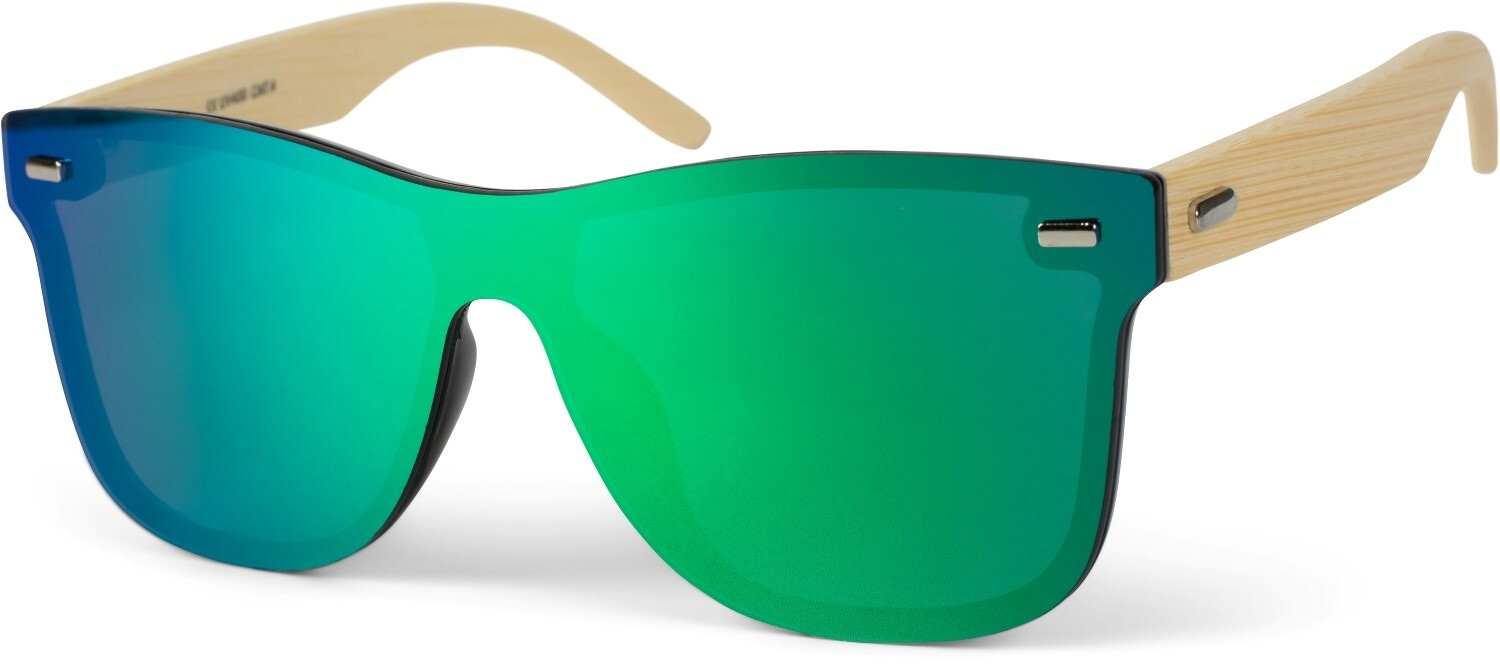 styleBREAKER Sonnenbrille "Monoglas Nerd Sonnenbrille Bambus Bügel" 1 Stk.
