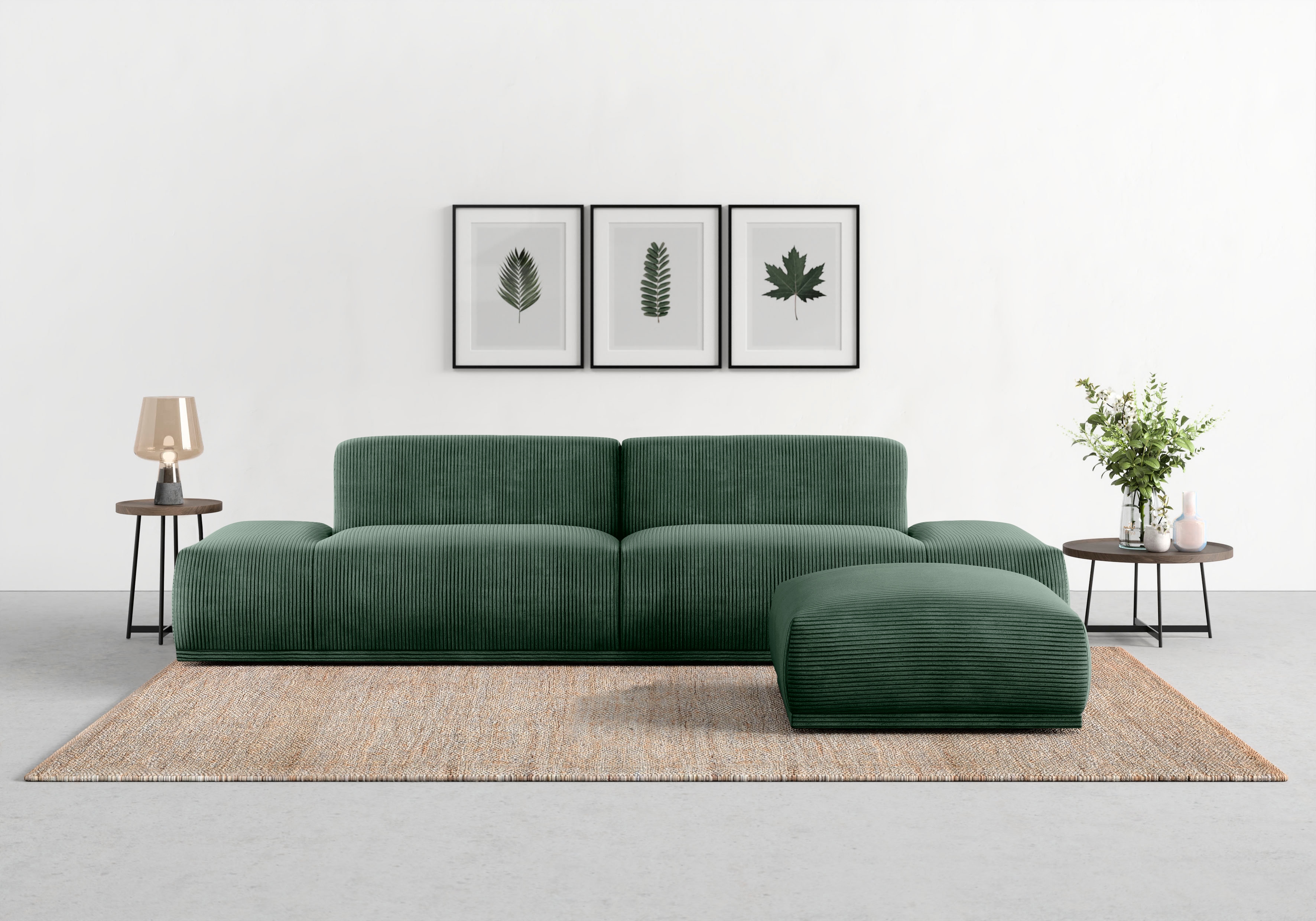 TRENDMANUFAKTUR Big-Sofa "Braga Japandi-Design, toller Sitzkomfort, Designsofa" in moderner Optik, mit hochwertigem Kaltschaum