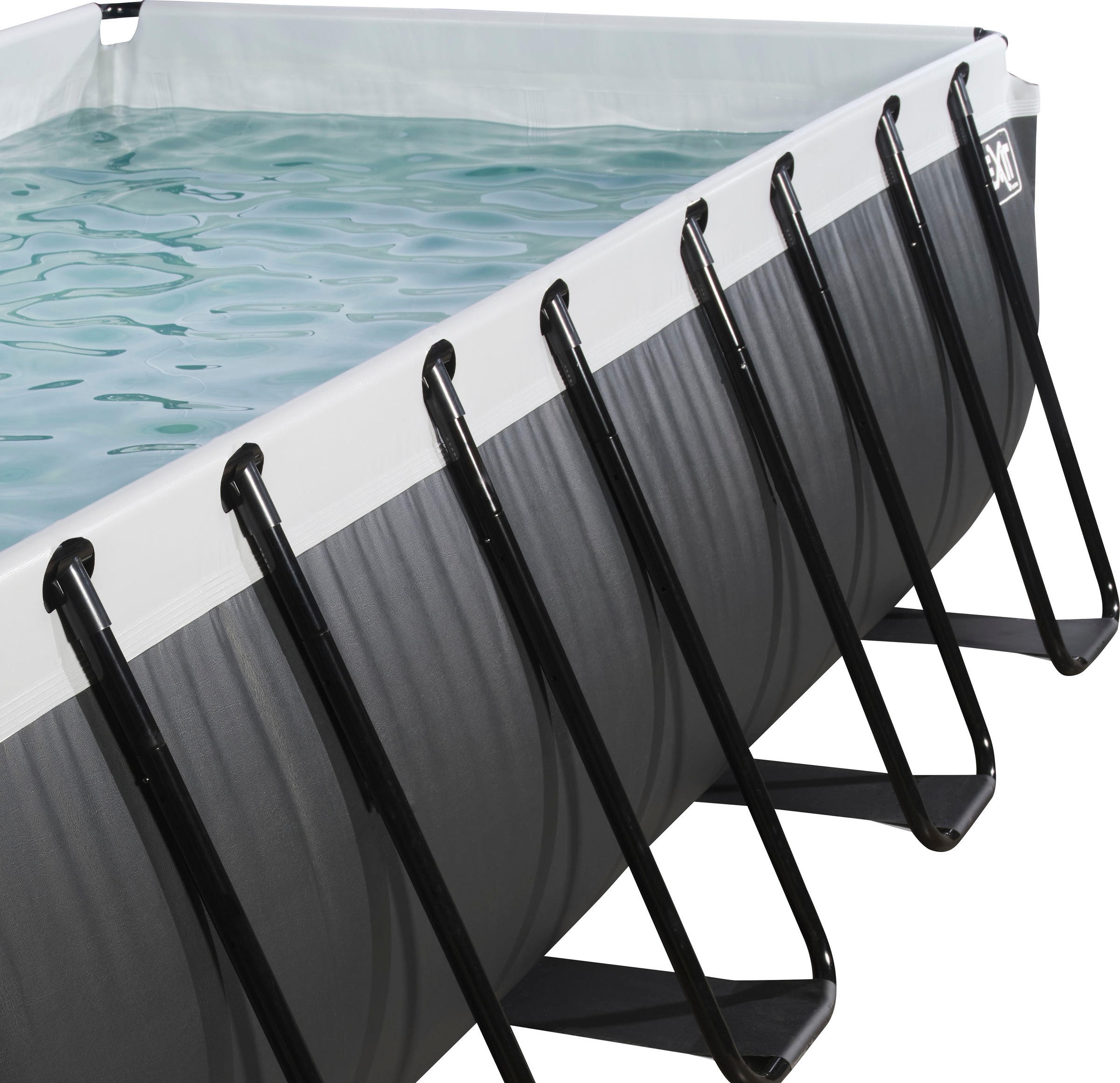 EXIT Framepool »inkl. multifunktionaler Poolabdeckung & Wärmepumpe«, (Set, 5 tlg.), BxLxH: 200x400x122 cm, mit Sandfilteranlage und Sicherheitsleiter