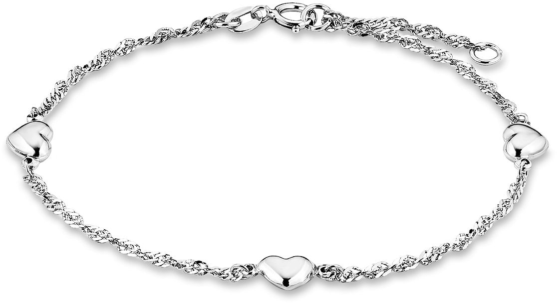 Armband AMOR "Herzen", silber (silberfarben), Armbänder, Damen, 19cm, Silber 925 (Sterlingsilber), Armband 3