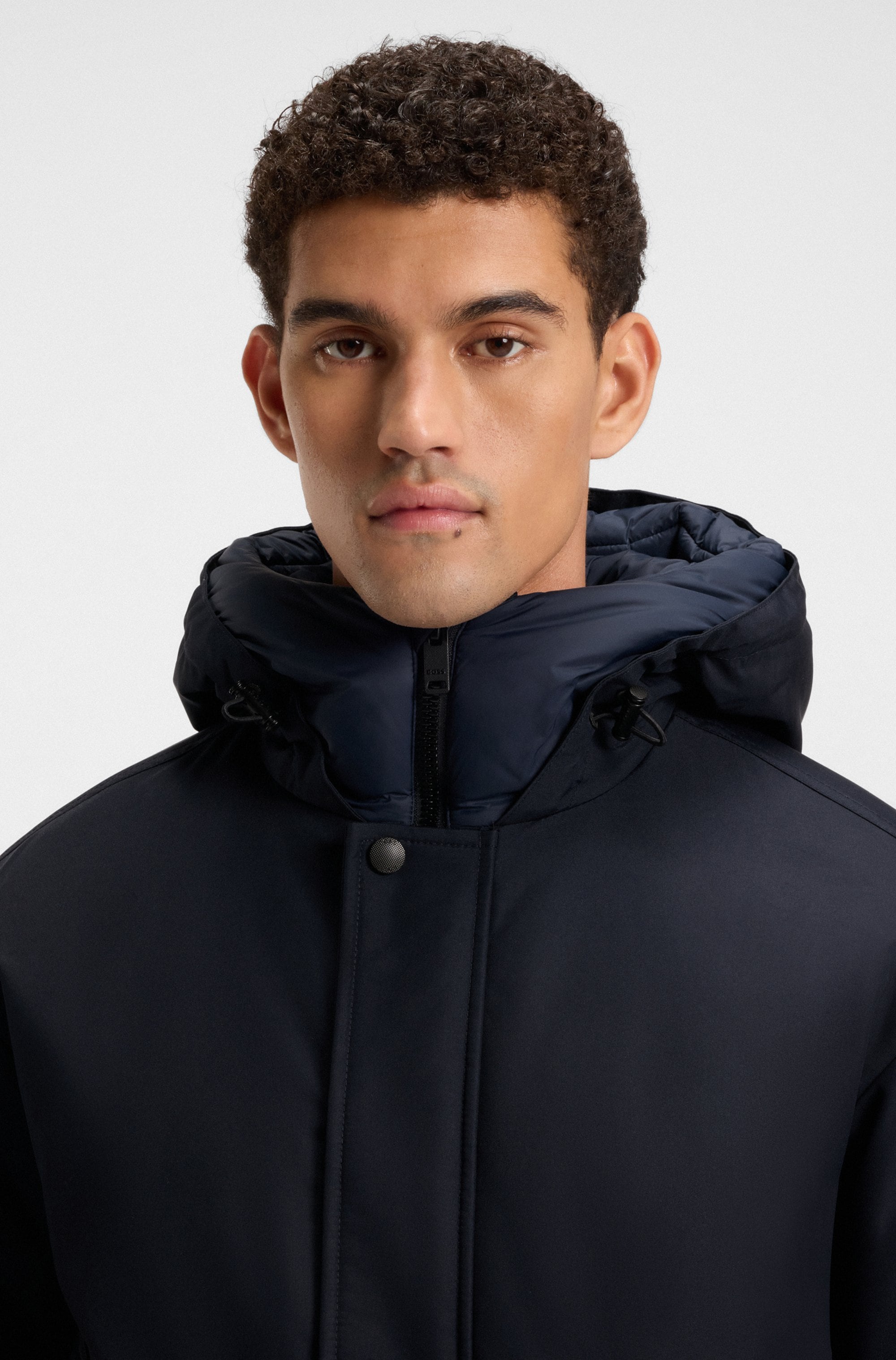 BOSS ORANGE Blouson »Osis«, mit Kapuze, relaxed fit, mit wattierter Kapuze, verdeckter Reißverschluss