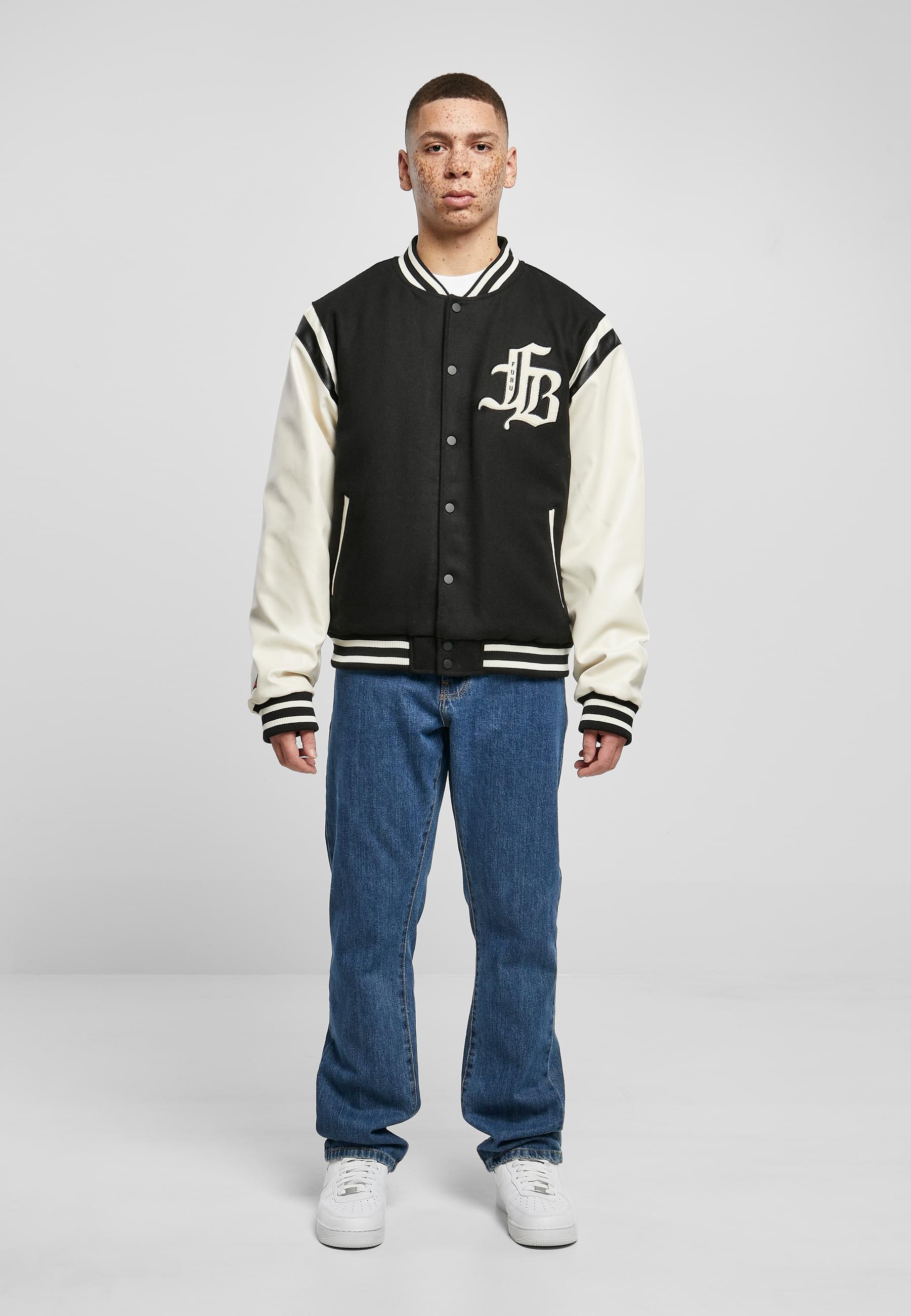 Fubu Allwetterjacke »Fubu Herren FM231-021-1 FUBU Old English Varsity Jacket« 1 Stk. tlg. ohne Kapuze