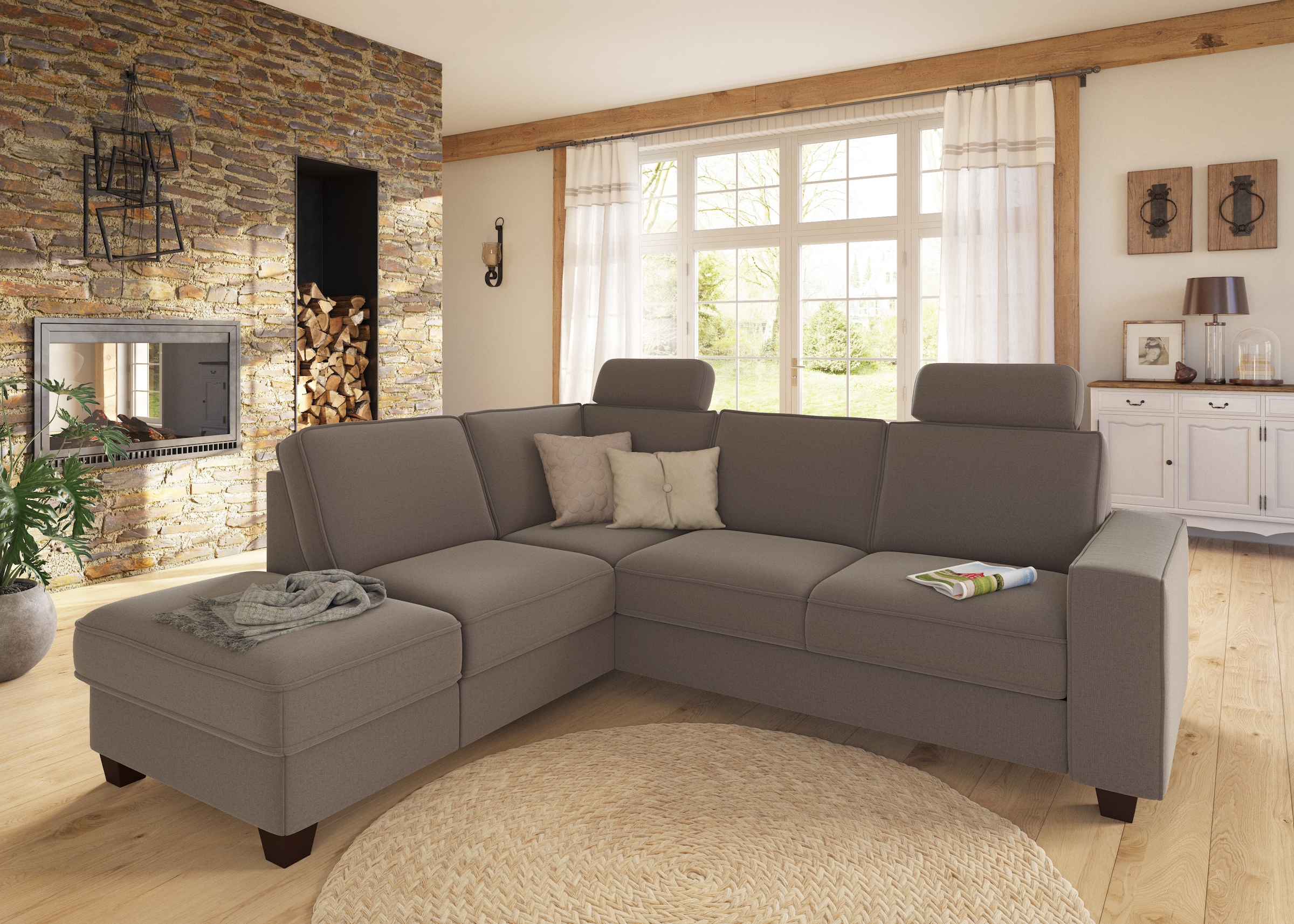 Home affaire Ecksofa »County L-Form« wahlweise Ottomane links oder rechts, mit Federkern-Polsterung