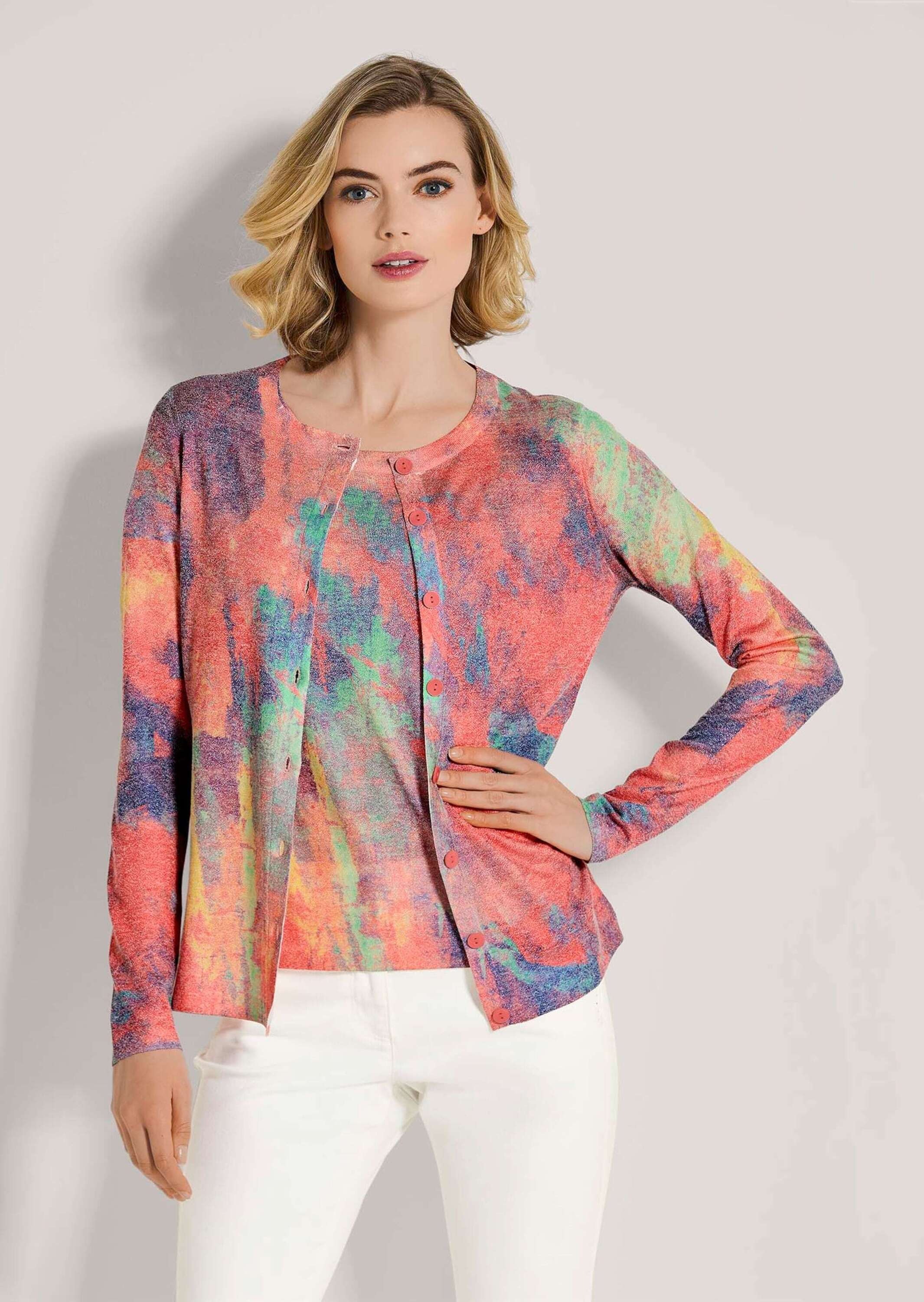 Thumbnail - MADELEINE Strickjacke "Strickjacke Lässige Sommerjacke mit einzigartigem Druck" einzigartiger Druck