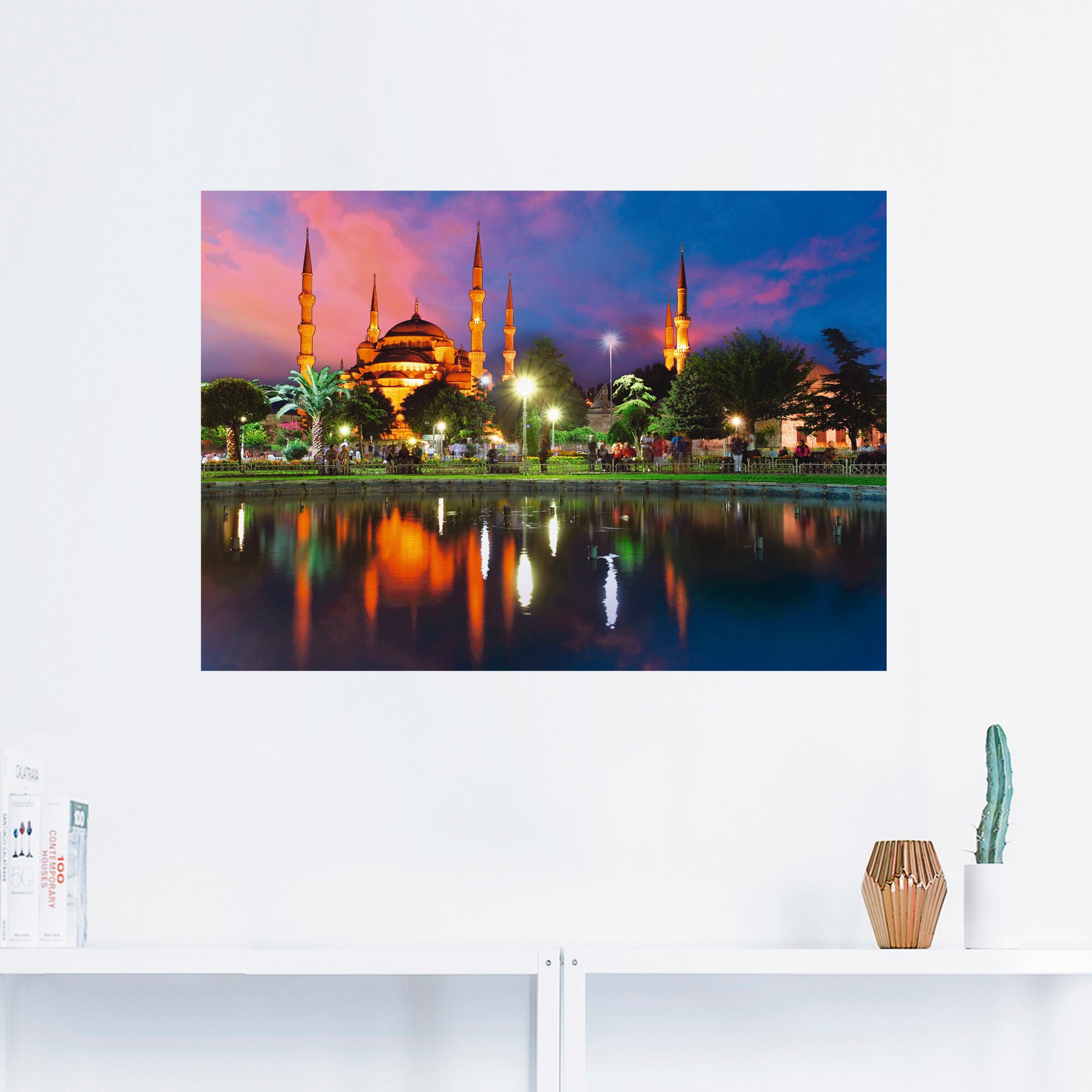 Größen Istanbul St.), als Gebäude, BAUR Wandbild »Blaue Türkei«, in oder in Poster Moschee Leinwandbild, Artland | versch. - kaufen (1 Wandaufkleber