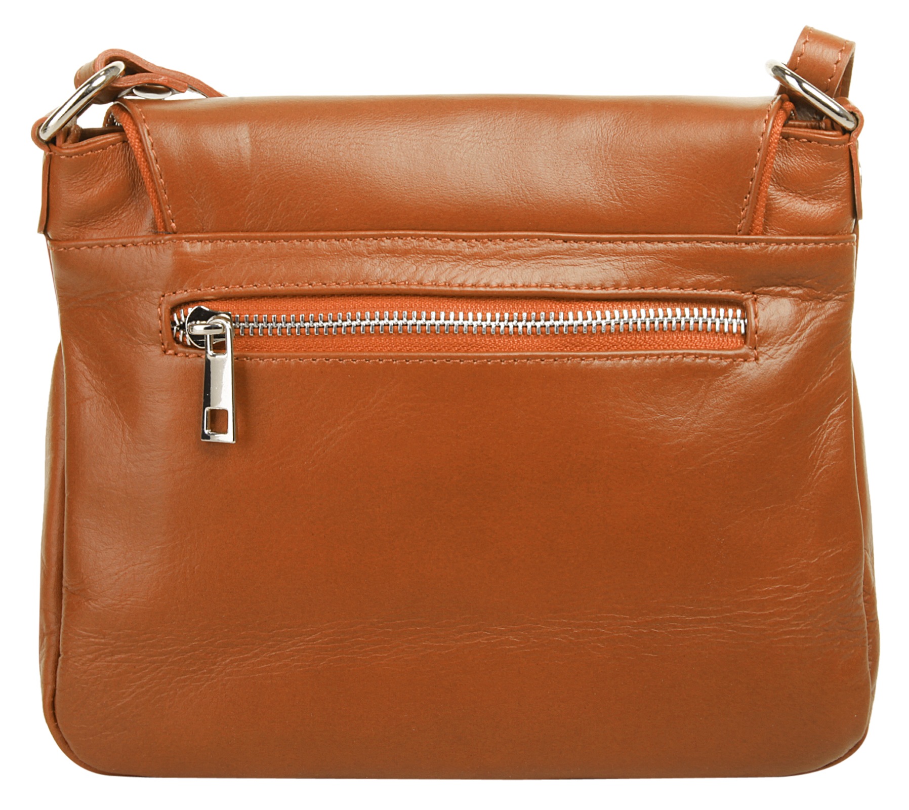 Umhängetasche SAMANTHA LOOK, Damen, Gr. B/H/T: 24cm x 19cm x 8cm onesize, braun (cognac), Leder, leicht glänzend, unifarben, Taschen Umhängetasche, echt Leder, Made in Italy 3