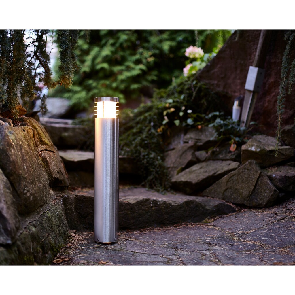 HEITRONIC Gartenleuchte »Aruba«, 1 flammig-flammig, Außenlampe, Außenleuchte, aus Edelstahl