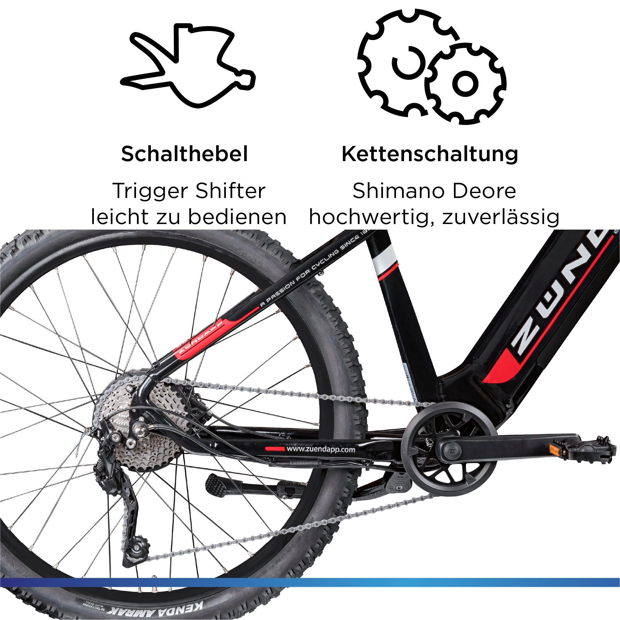 Zündapp E-Bike »Z898«, 10 Gang, Heckmotor 250 W, Pedelec, Elektrofahrrad für Damen u. Herren, MTB