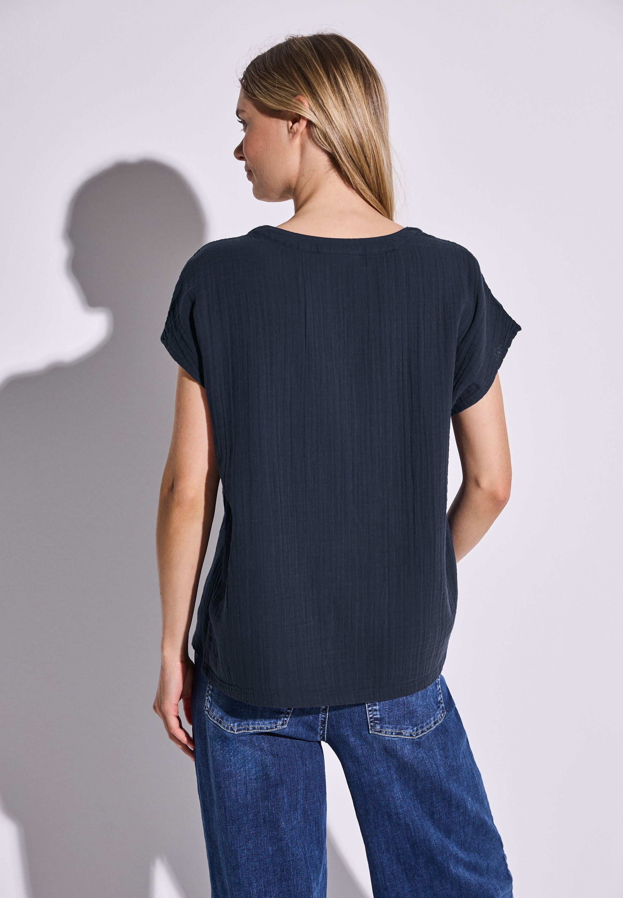 STREET ONE Hemdbluse, aus reiner Baumwolle