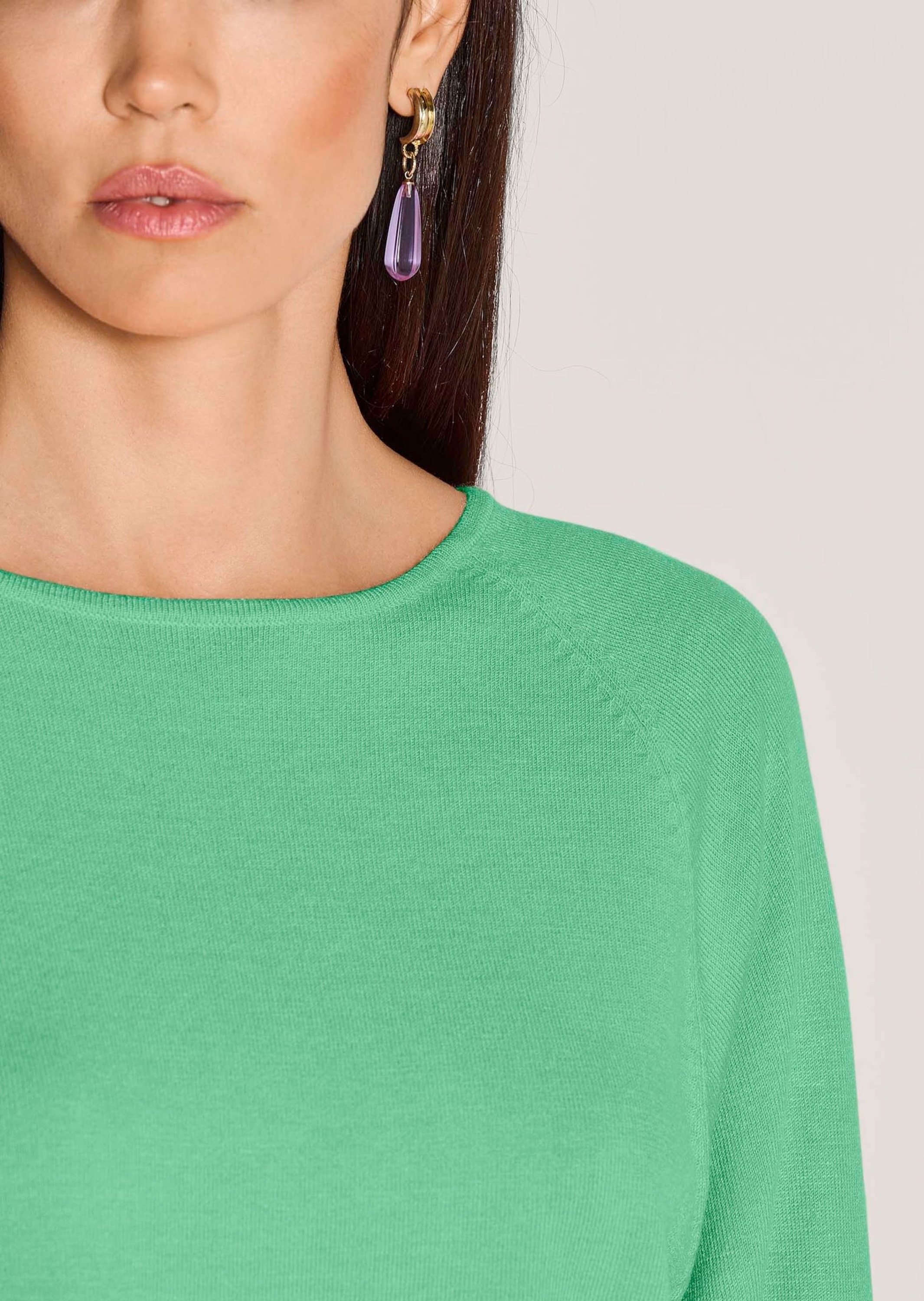 MADELEINE Longpullover »Pullover Basic Strickpullover mit Fledermausärmeln«