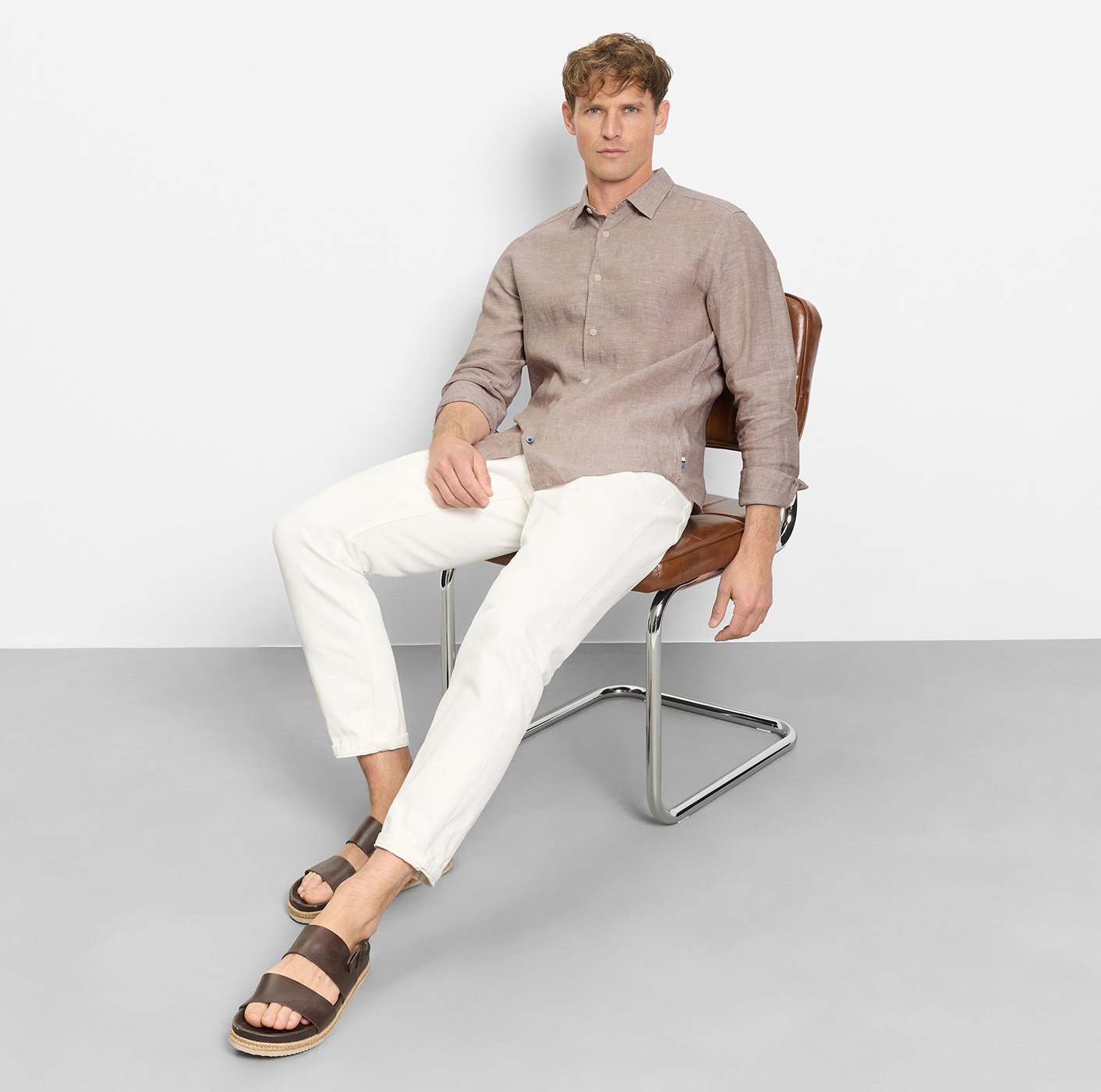 OLYMP Leinenhemd Kentkragen, casual