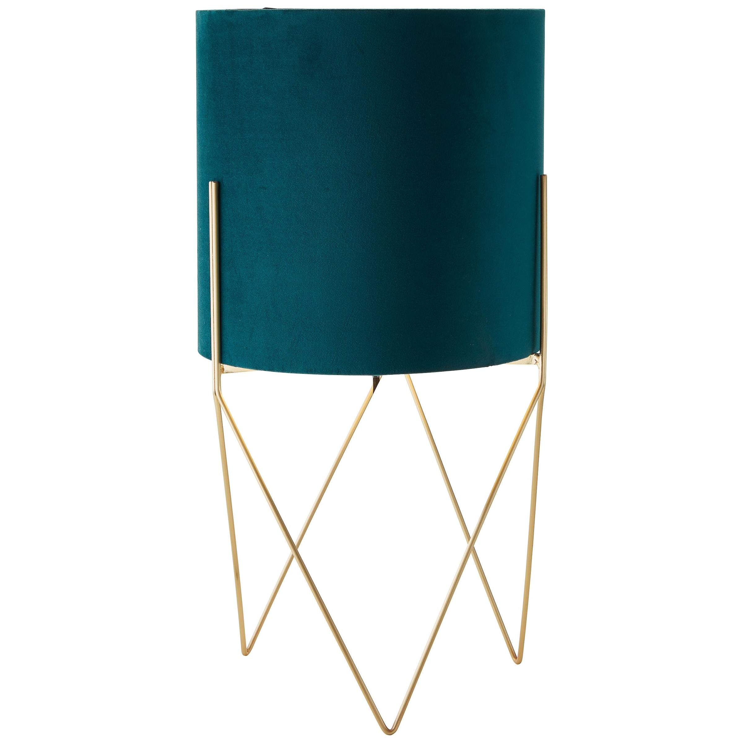 Brilliant Stehlampe »Atami«, 1 flammig, Leuchtmittel E27 | ohne Leuchtmittel, 58 cm Höhe, Ø 31,5 cm, E27, Metall/Textil, messing gebürstet