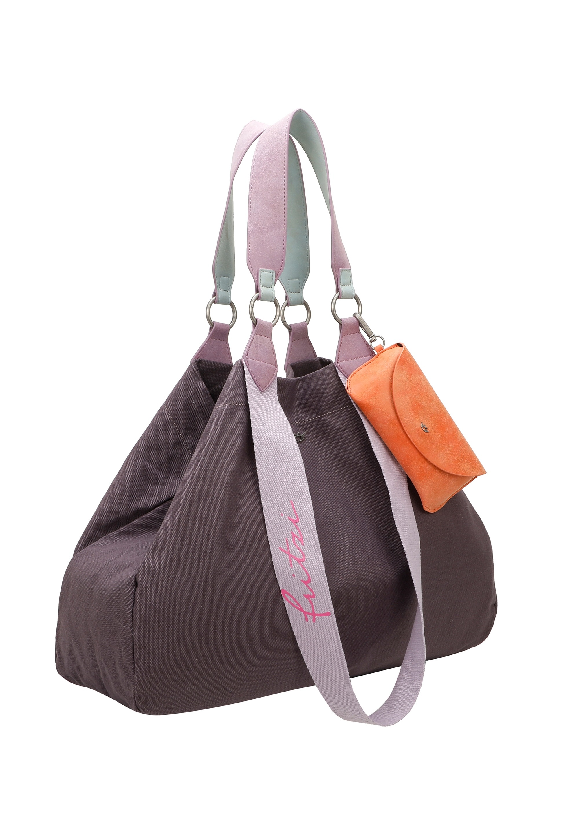 Fritzi Aus Preußen Henkeltasche FRITZI AUS PREUSSEN "Izzy", Damen, Gr. B/H/T: 16cm x 36cm x 50cm, lila, Baumwolle, unifarben, Taschen, aus veganen Materialien 3