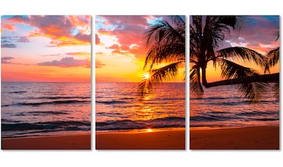 Acrylglasbild »Paradise Beach 3-teilig«, Strand, (1 St.)