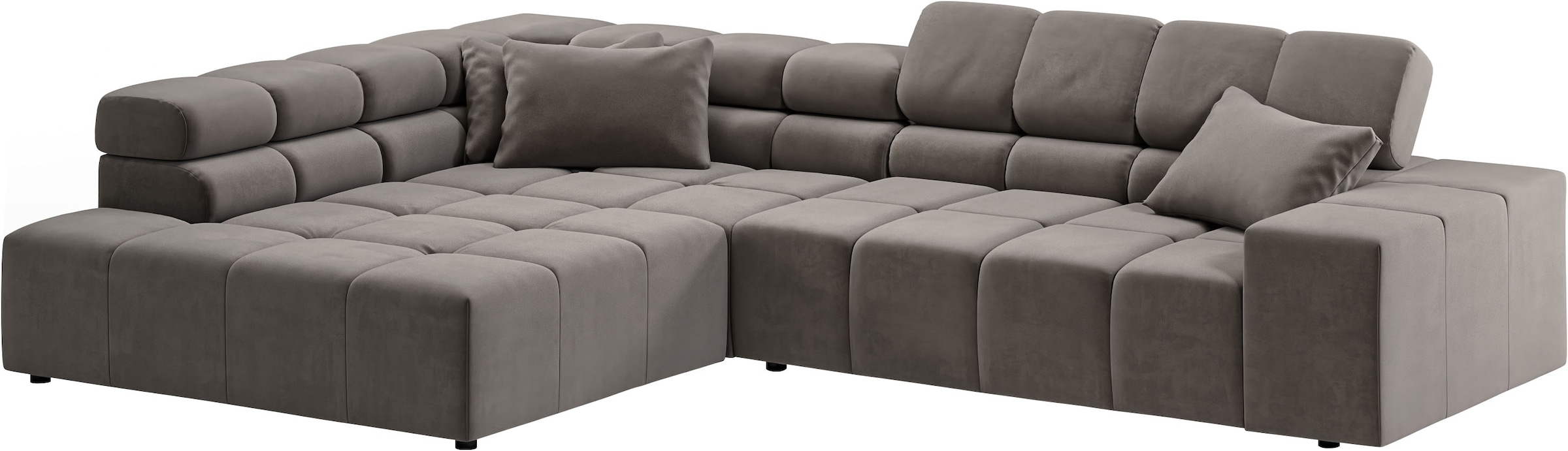 INOSIGN Ecksofa »Ancona incl. Kopfteilverstellung, Zierkissen Breite 319cm, L-Form«, wahlweise motorische Sitztiefenverstellung, auch in Cord + Easy Care