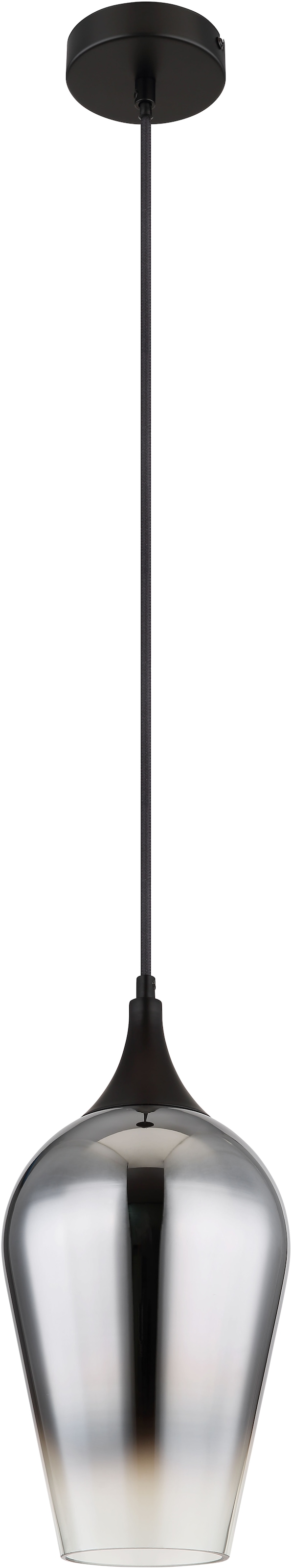 GLOBO LIGHTING Hängeleuchte »LAVUS«, Leuchtmittel E27 | ohne Leuchtmittel, Hängelampe/Pendell./Glas verchromt/Höhe kürzbar/Esstisch/Wohnzimmer