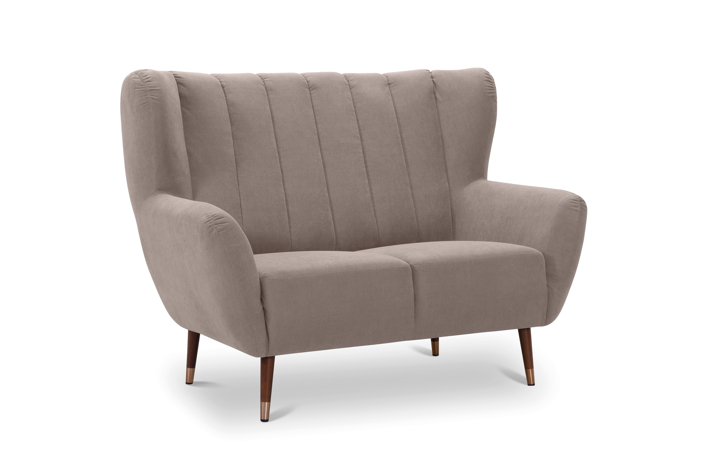 exxpo - sofa fashion 2-Sitzer »Polly, bequem mit hoher Rückenlehne, hohe Füße, Ohrensesselcouch«, Küchensofa, hochwertige Bezugsvarianten und aktuelle Farben