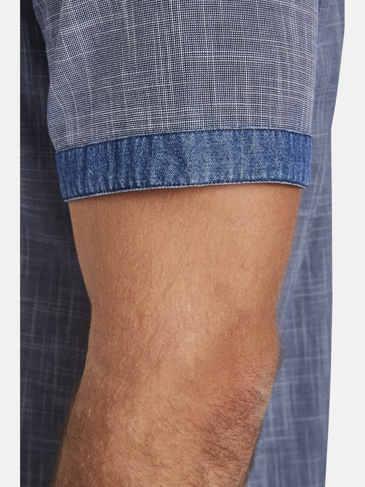 Jan Vanderstorm Jeanshemd »Kurzarmhemd NATTFARI«, (1 tlg.), mit Applikationen im Denimlook