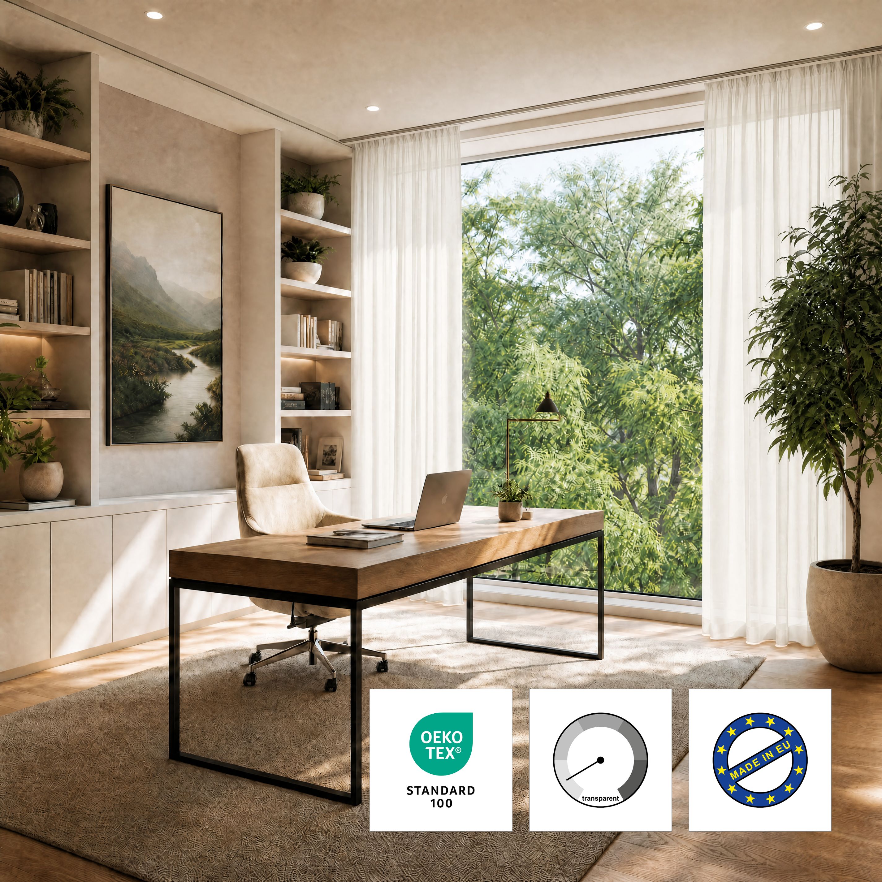 OTTO home "ELVIRA, nach Wunschmaß" Kräuselband 1 Stk. tlg. Maßanfertigung, made in europe, Wohnzimmer, Schlafzimmer, uni
