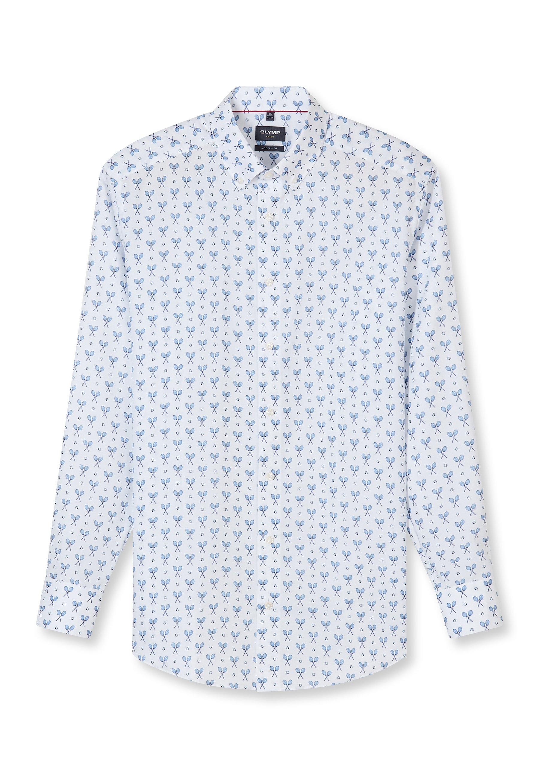 Businesshemd OLYMP "OLYMP Luxor, modern fit, Button-down", Herren, Gr. 41, Normaler Arm, weiß, 100% Baumwolle, Hemden