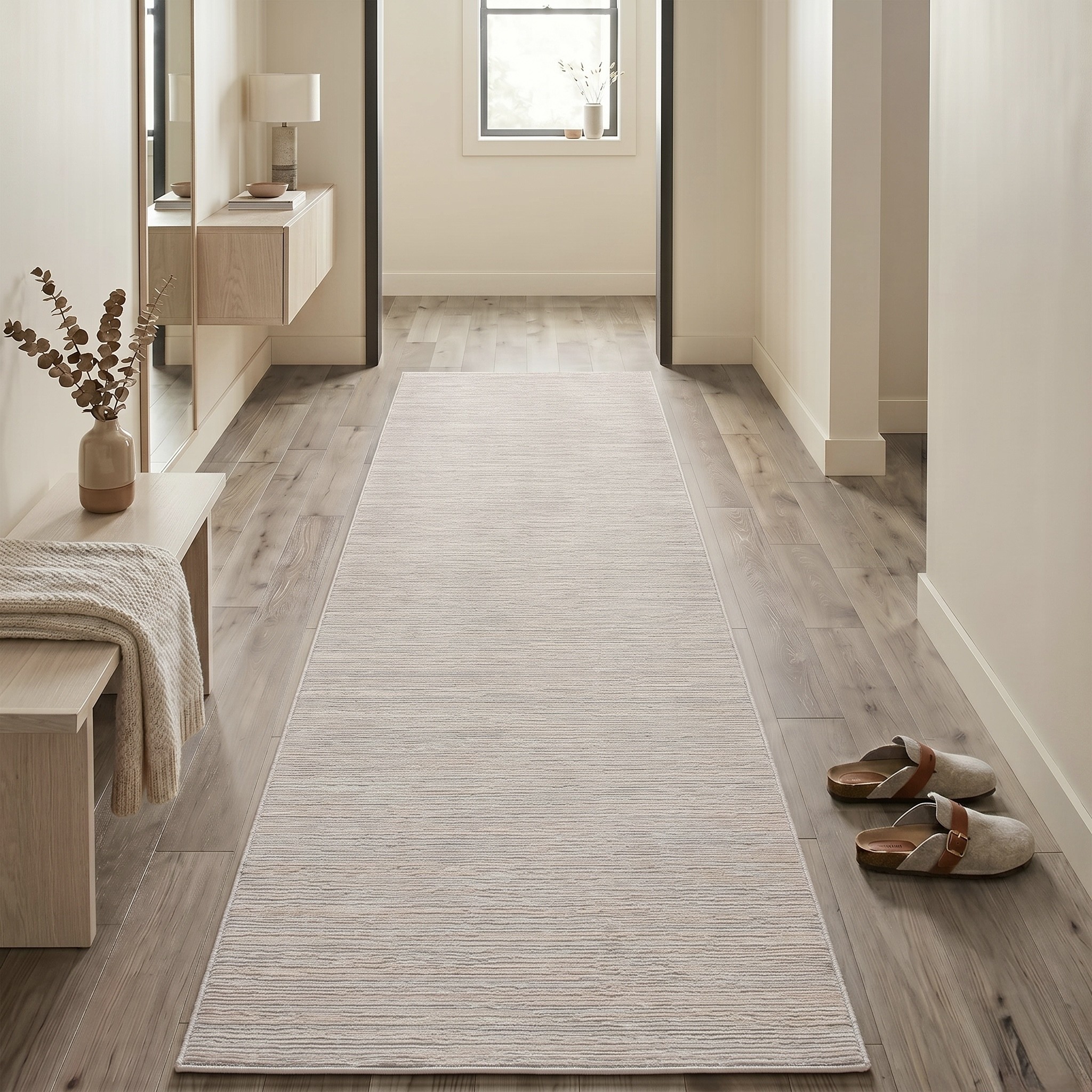 Sehrazat Teppich "LIMA, auch als Läufer und in RUnd" rechteckig 10 mm Höhe Kurzflor, Linienstruktur, leichter Glanz, Wohnzimmer