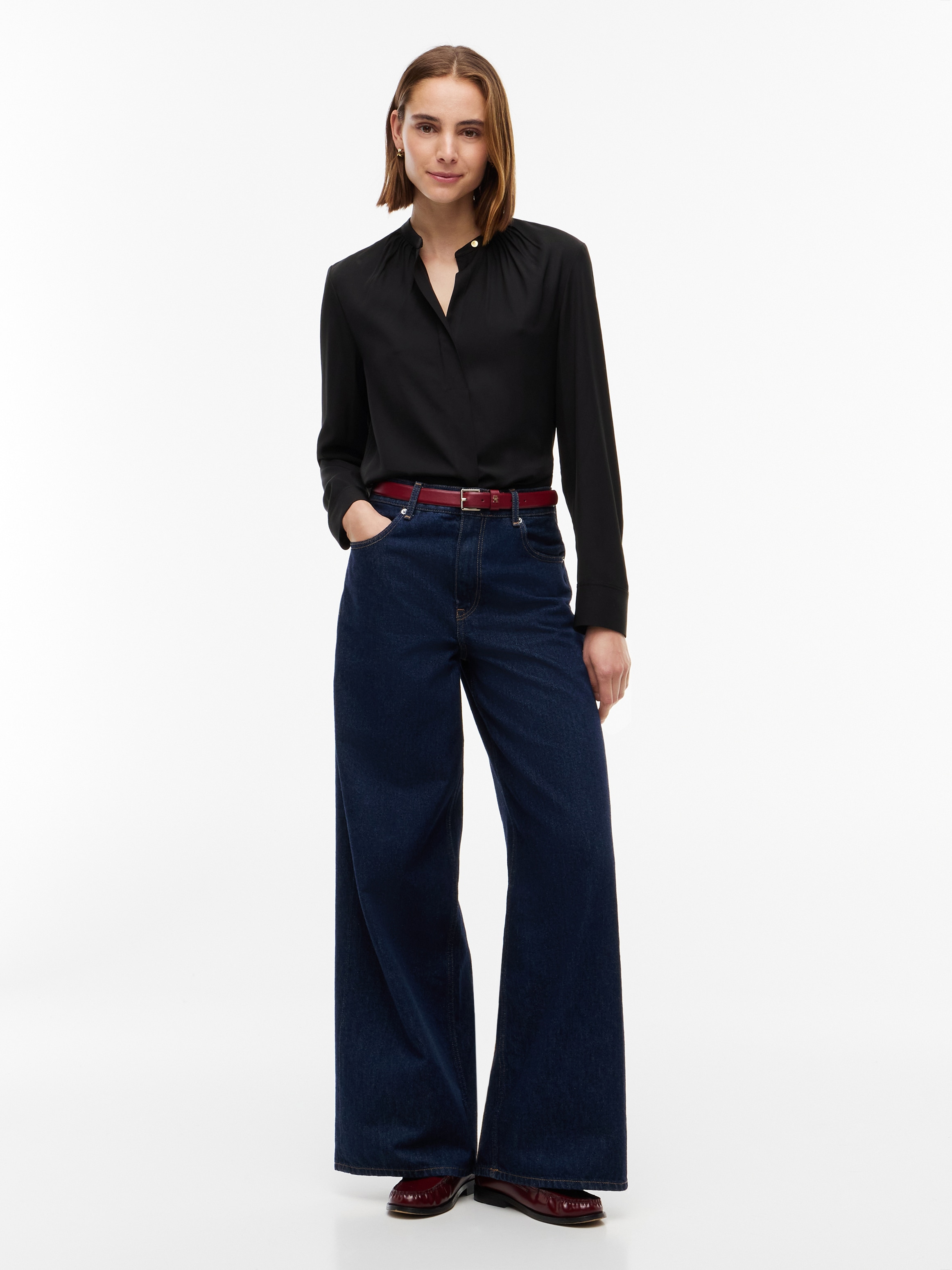 Tommy Hilfiger Langarmbluse »FEM FLUID BLOUSE ESSENTIAL« Viskose