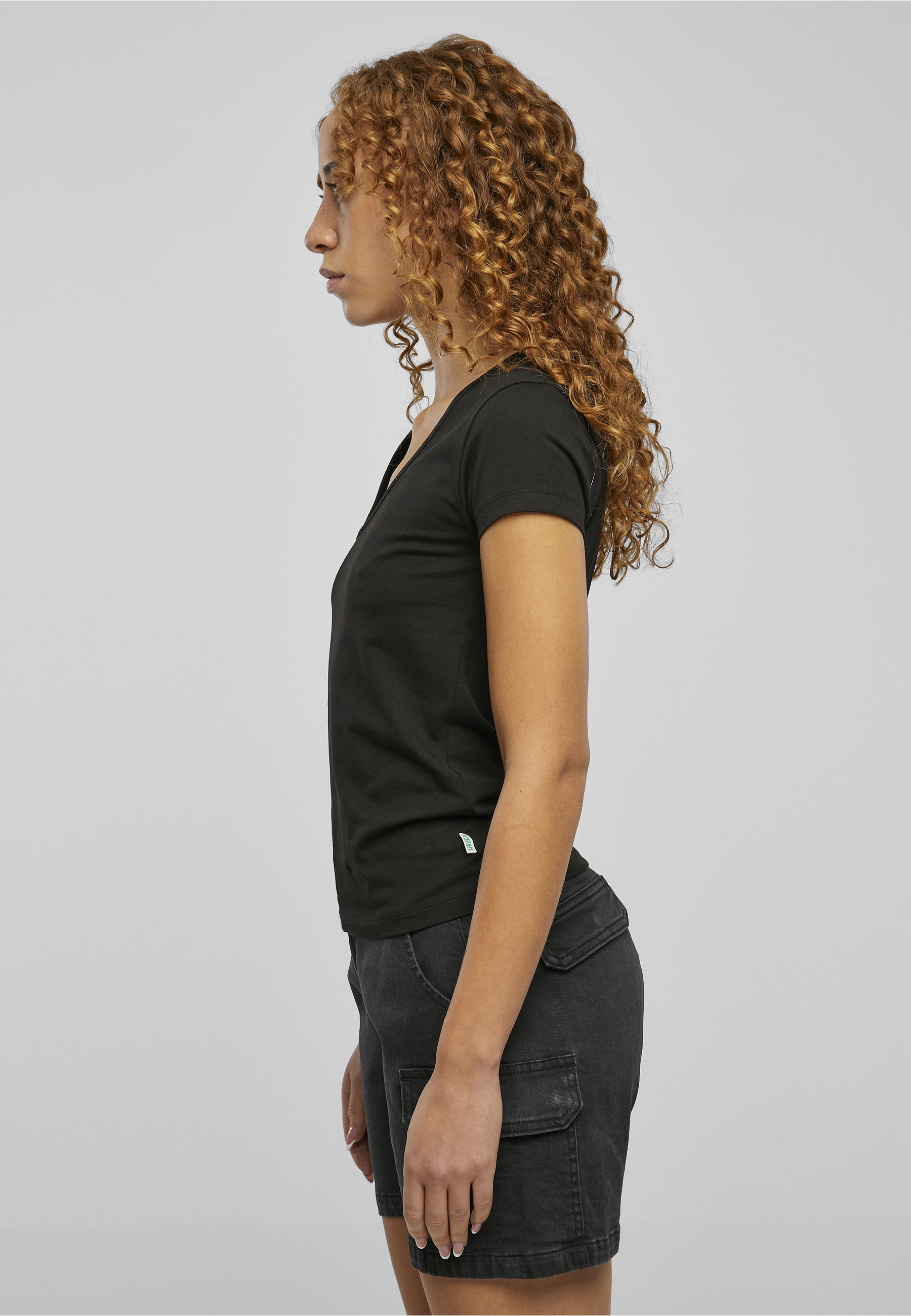 URBAN CLASSICS T-Shirt »Urban Classics Damen Ladies Organic Asymmetric Neckline Tee« 1 Stk.