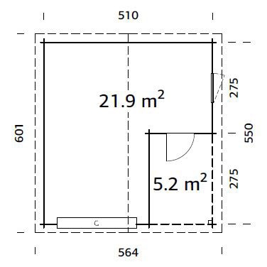 Palmako Garage »Roger«, BxTxH: 564x601x321 cm, mit Anbau und Sektionaltor  per Rechnung | BAUR | Garagen