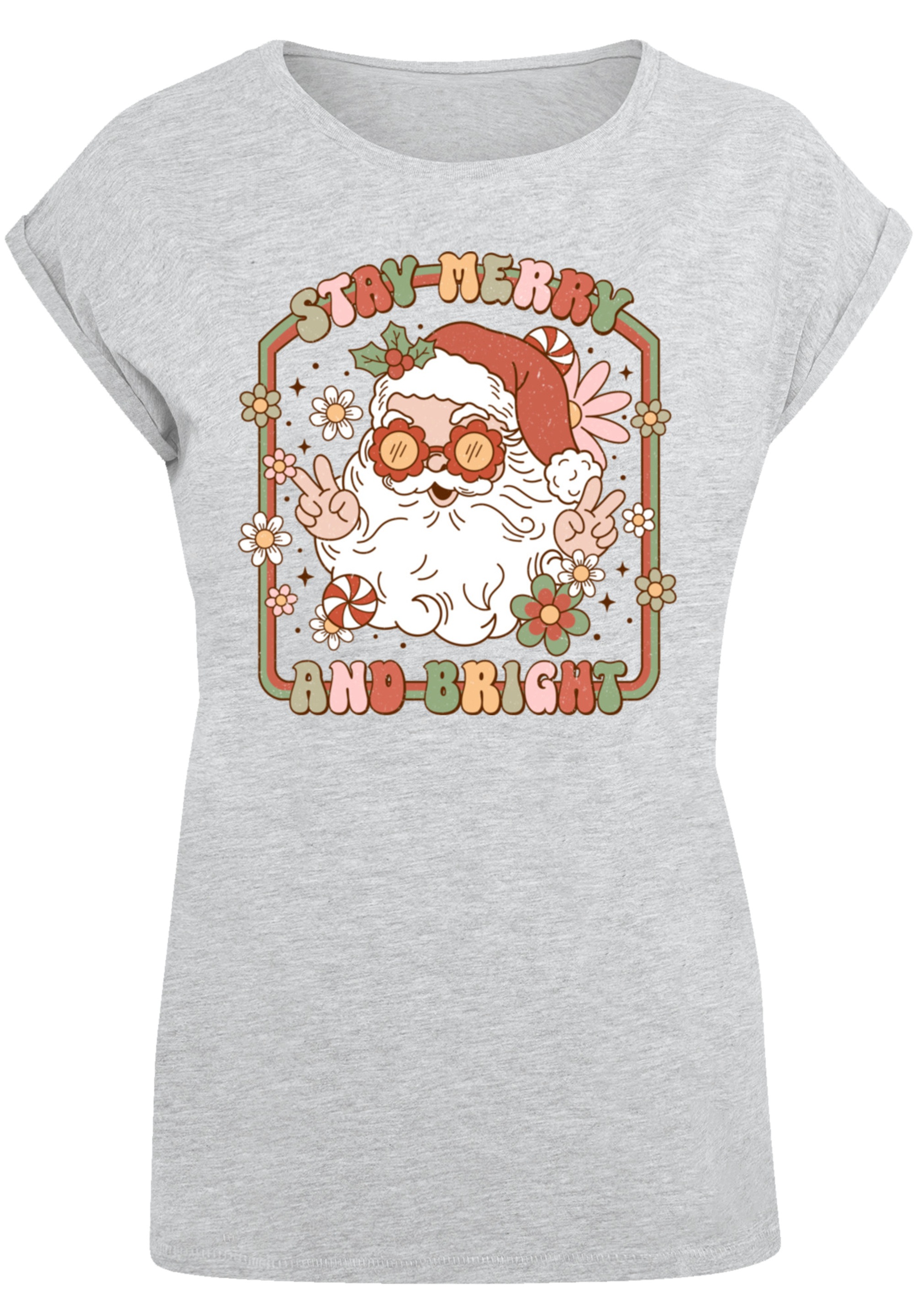 F4NT4STIC T-Shirt »Stay Merry And Bright Hippie Santa«, Premium Qualität, Weihnachts-Kollection