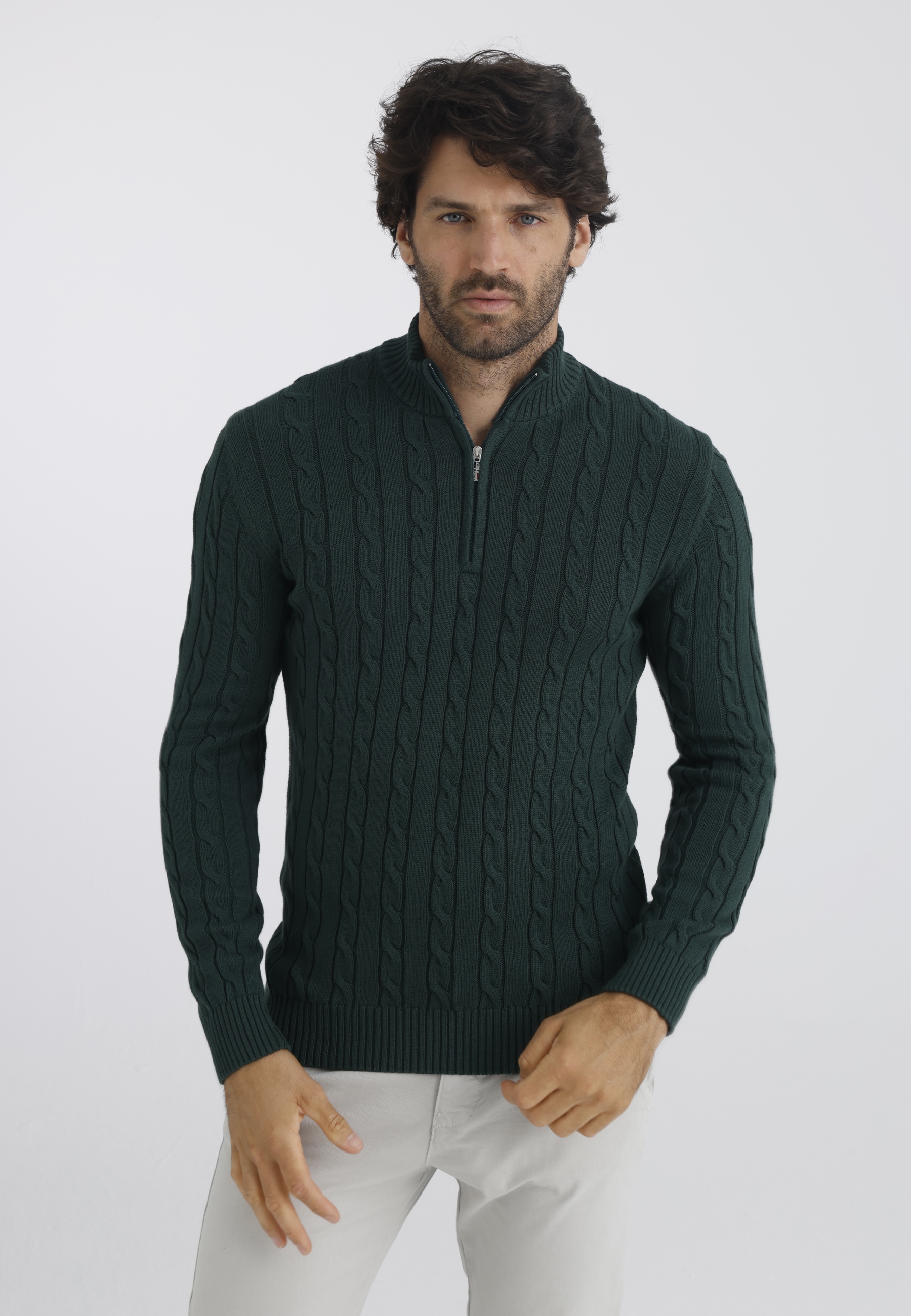 Felix Hardy Stehkragenpullover »Pullover mit kurzem Reißverschluss«