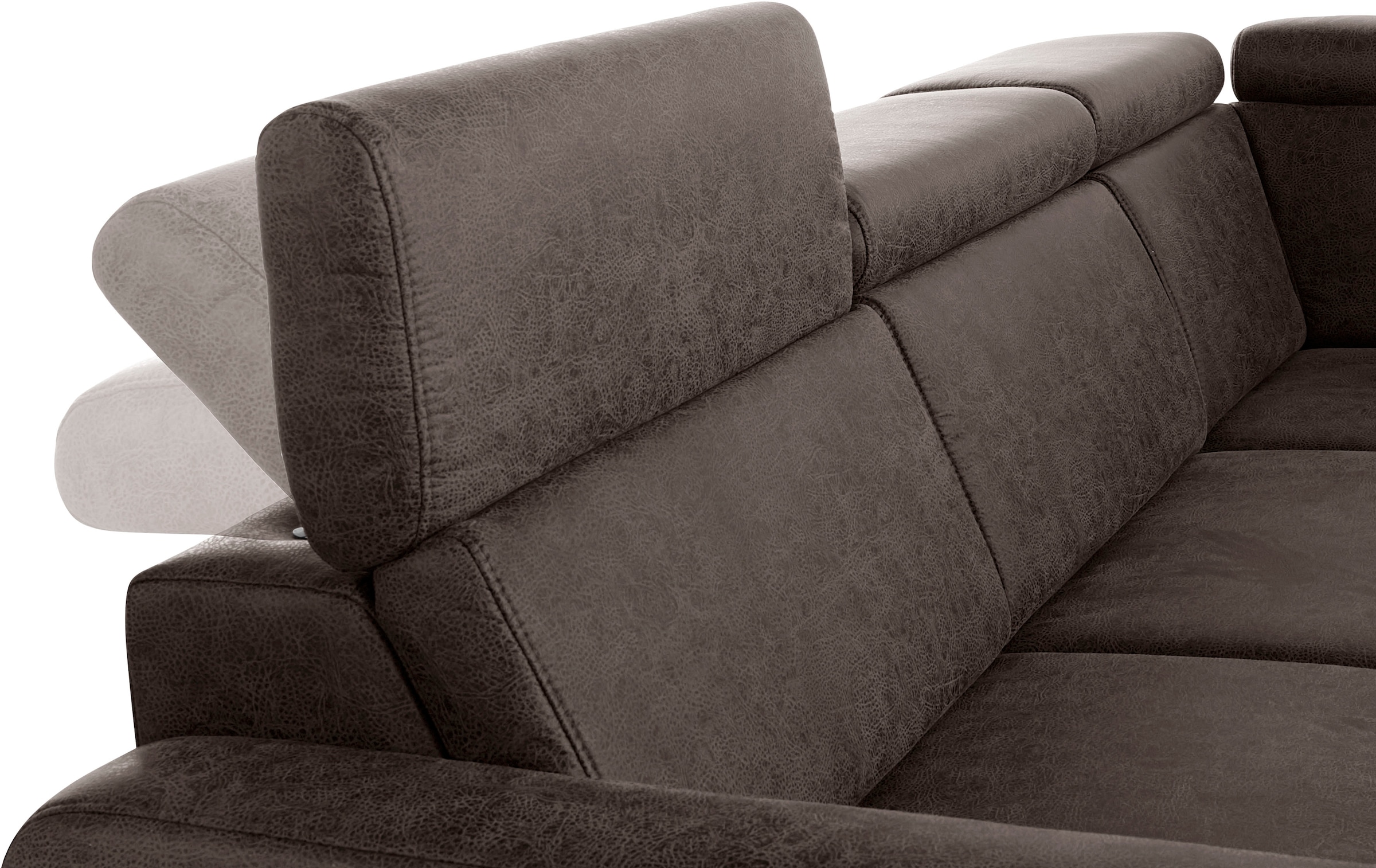 sit&more Ecksofa »Bologna L-Form«, Kopfteilverstellung, wahlweise mit Bettfunktion und Schubkasten
