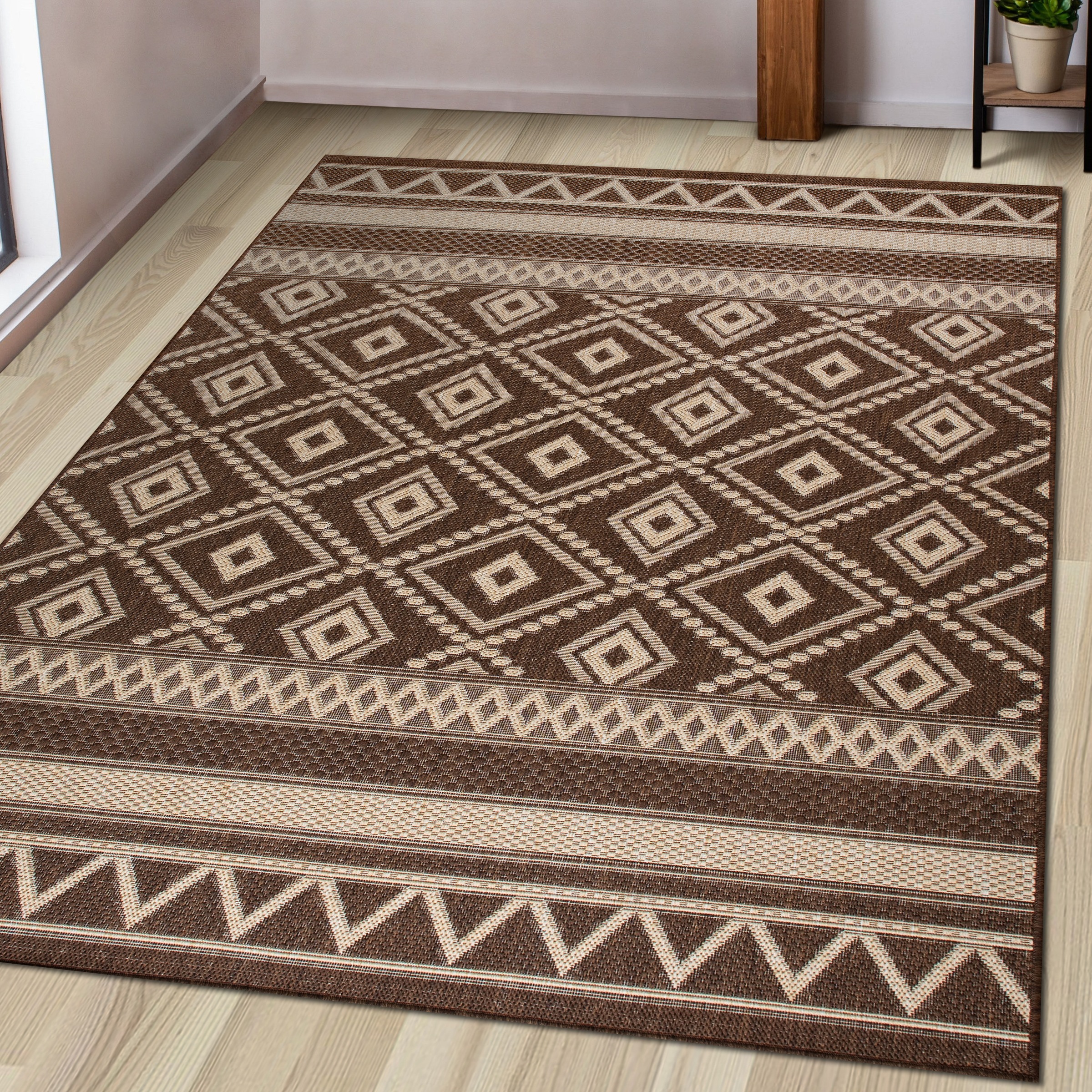 my home Teppich »Toronto auch als Läufer erhältlich«, rechteckig, 3 mm Höhe, In- und Outdoor geeignet, Sisal-Optik, Wetterfest & UV-beständig, Boho