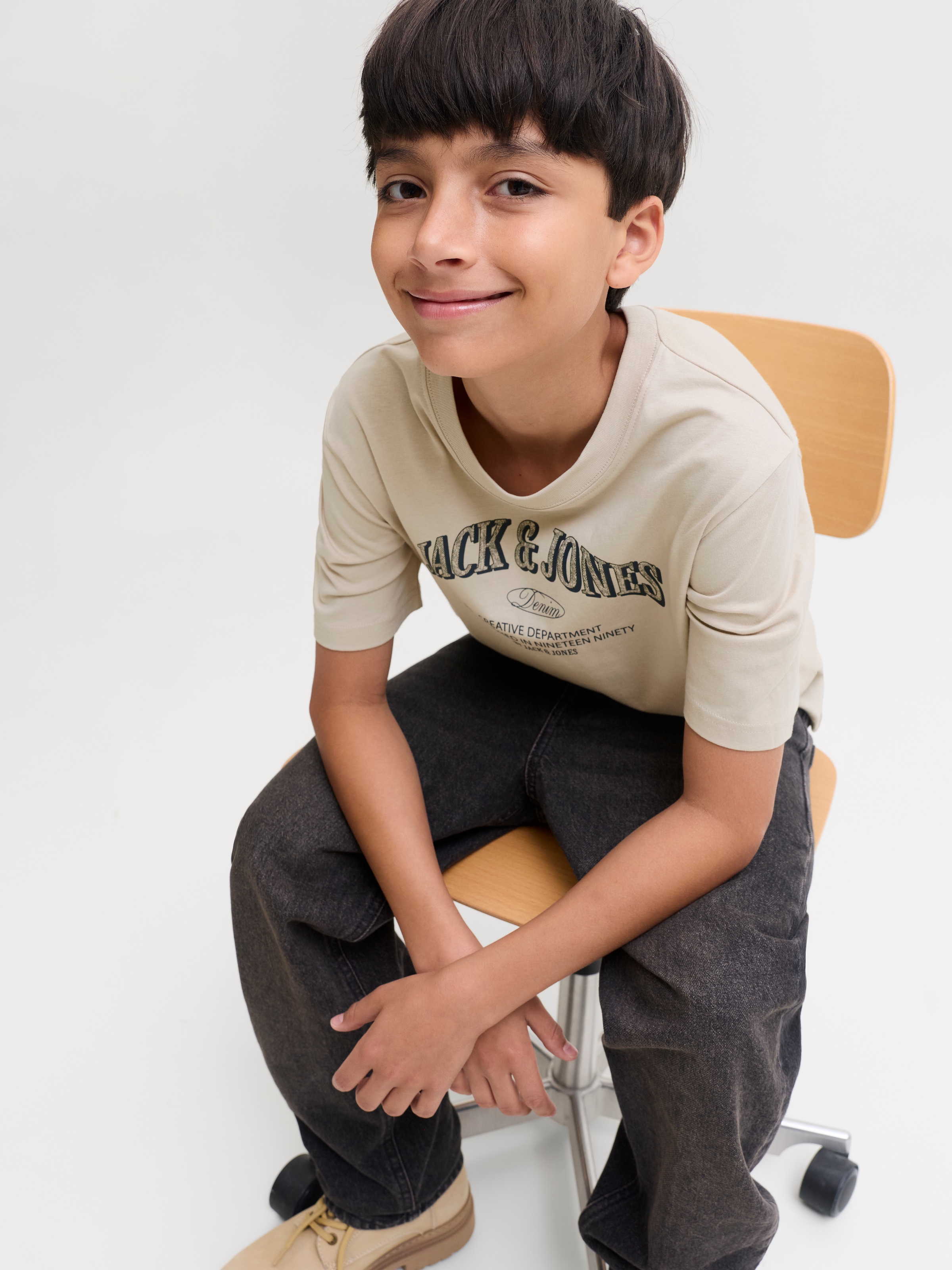 Jack & Jones Junior Rundhalsshirt »JJEDENVER LOGO TEE SS O-NECK SN JNR« Baumwolle, locker geschnitten