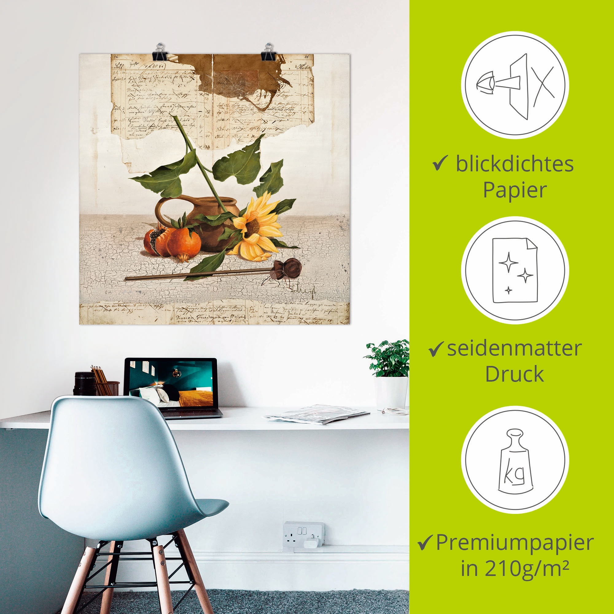 Artland Poster »Stillleben mit Sonnenblumen« Arrangements 1 Stk. tlg. als Leinwandbild, Wandaufkleber oder Poster in versch. Größen