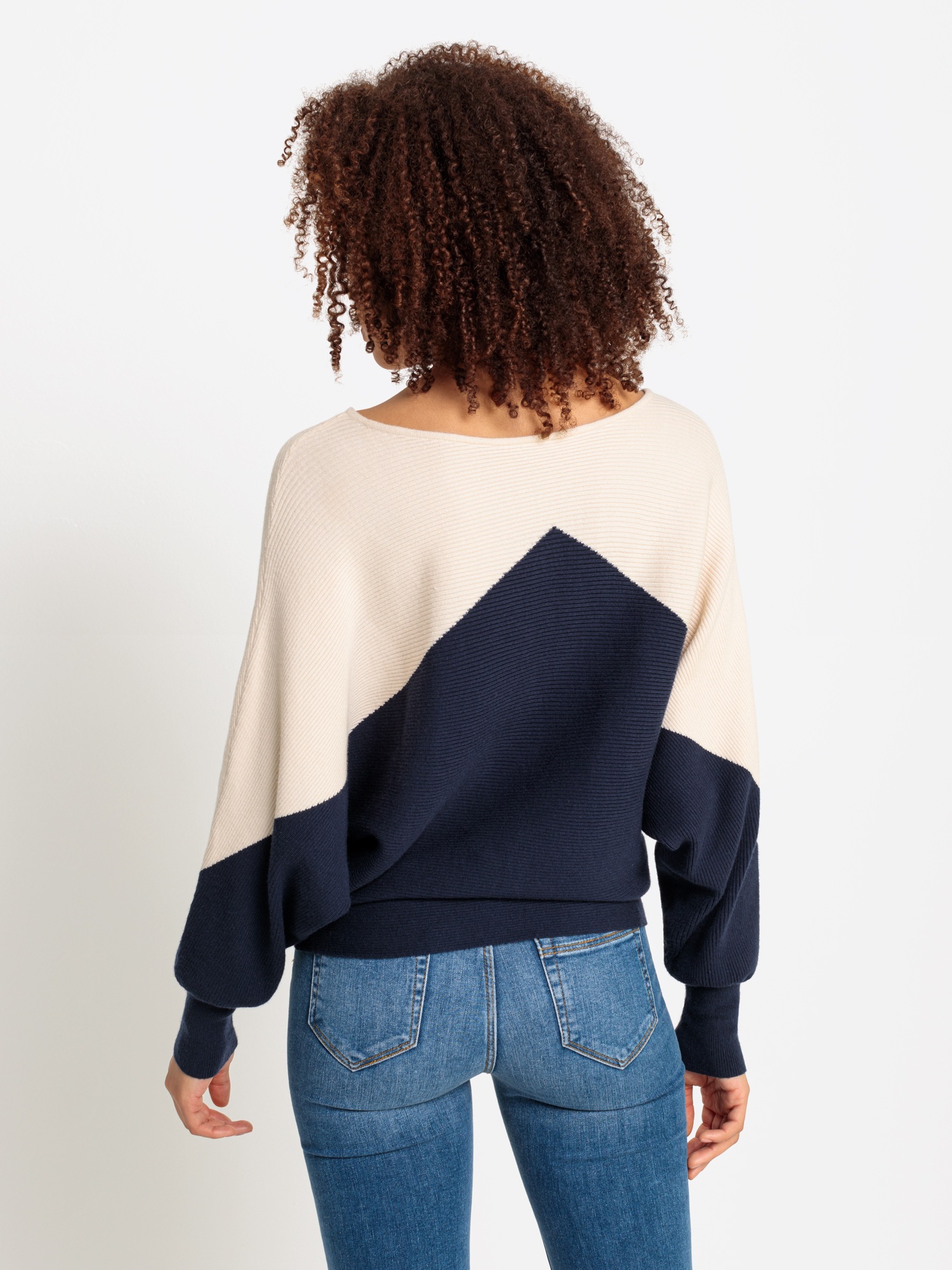 Thumbnail - LASCANA Strickpullover, mit Colorblock-Optik und leichten Fledermausärmeln