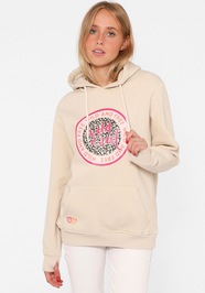 Zwillingsherz Hoodie Langarm Kapuze Leo Details Kordelzug 