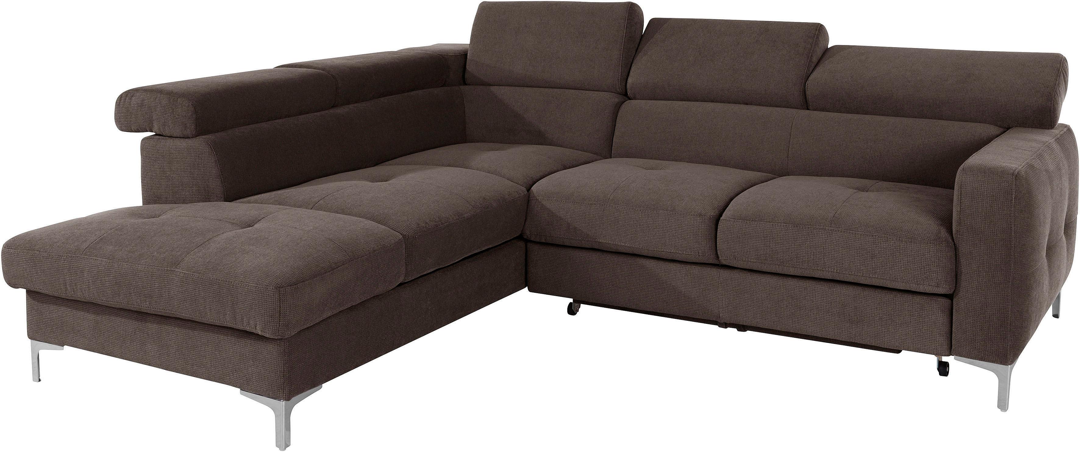 COTTA Ecksofa "Sammy L-Form" mit Kopfteilverstellung, wahlweise mit Schlaffunktion & Bettkasten