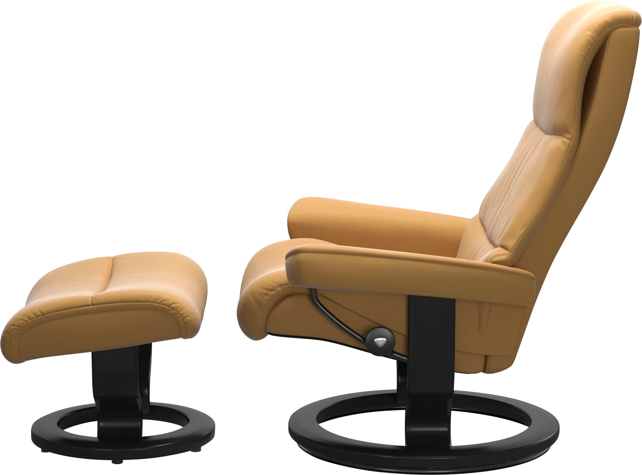Stressless® Relaxsessel »View«, (Set, Relaxsessel mit Hocker), mit Classic Base, Größe M,Gestell Schwarz