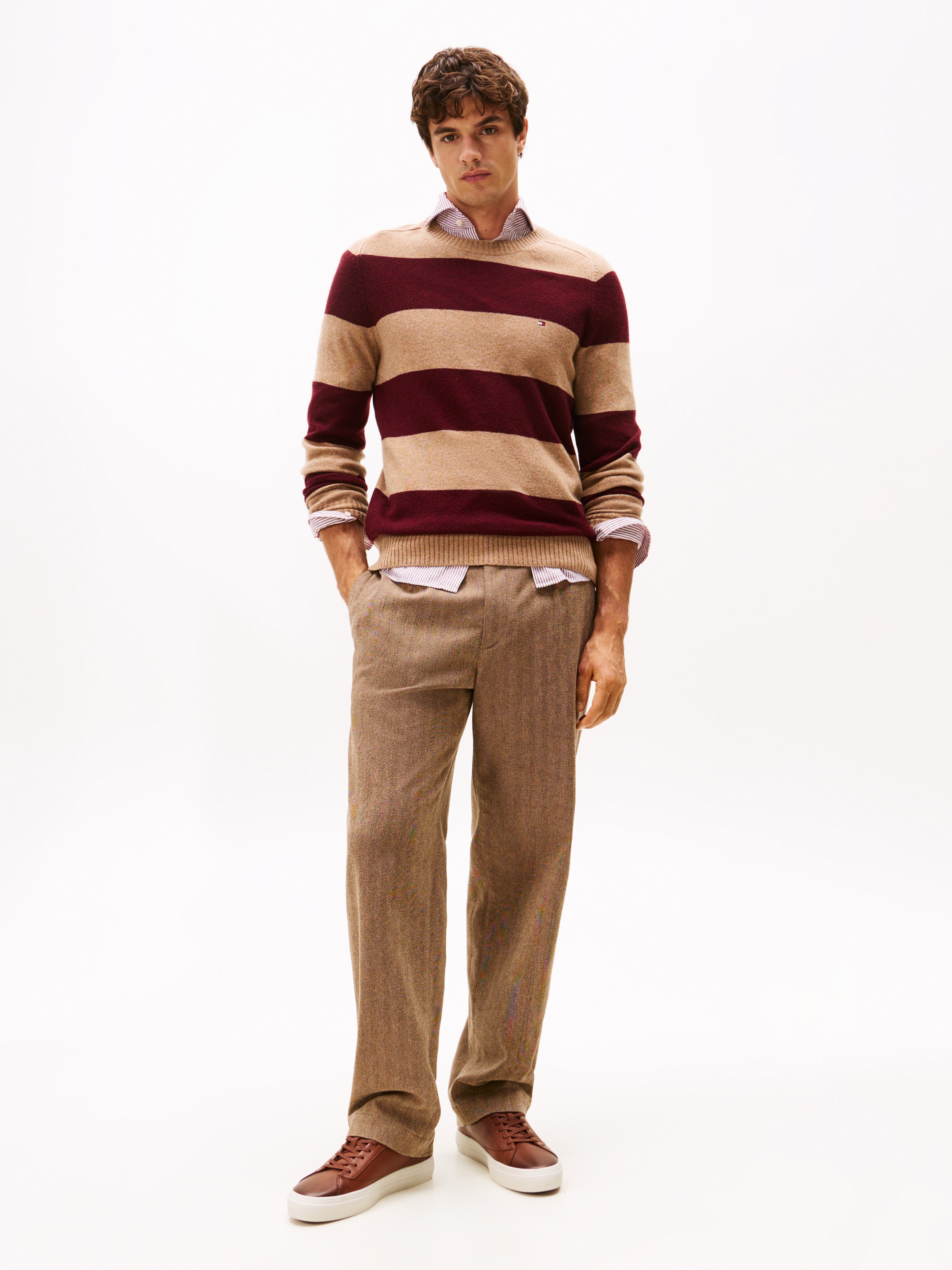 Tommy Hilfiger Sneaker »PREMIUM DRESS CUPSOLE COGNAC«, Freizeitschuh, Halbschuh, Schnürschuh mit edler Logoprägung