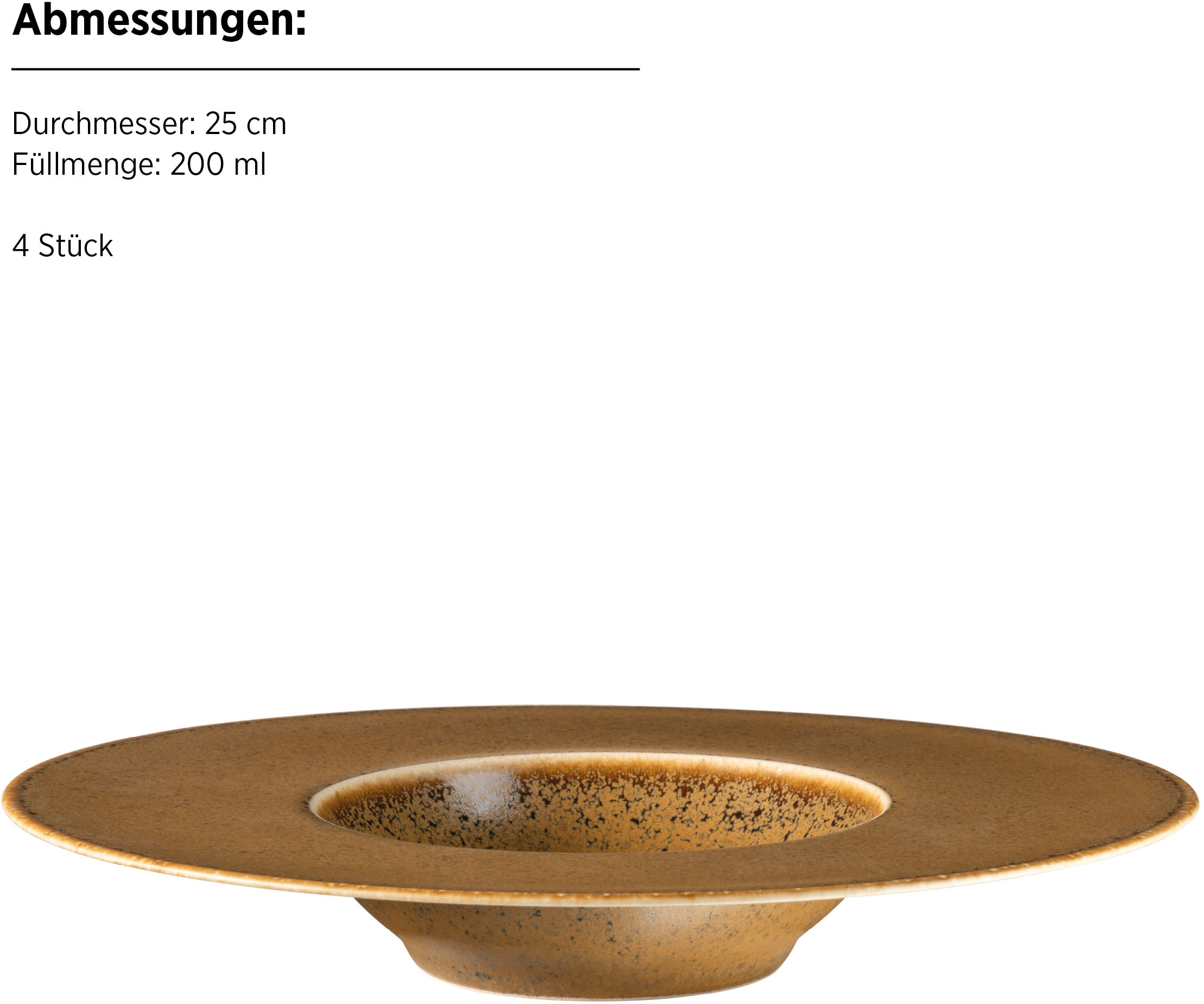 MÄSER Pastateller »Gourmetteller Grumpy, aus Porzellan«, (Set, 4 St.), Geschirr-Set, Teller-Set
