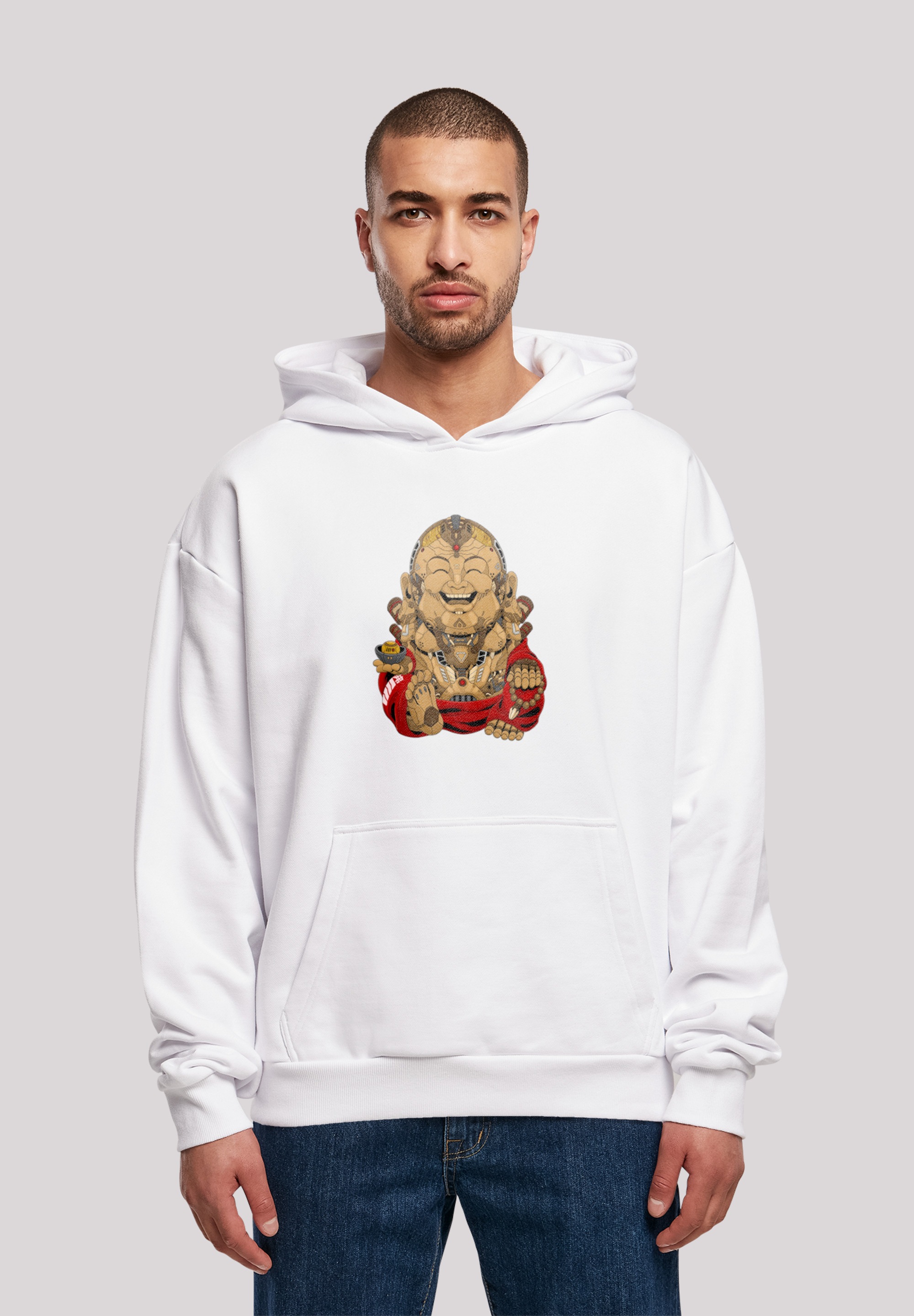 F4NT4STIC Kapuzenpullover "Happy Cyber Buddha CYBERPUNK STYLES", Print