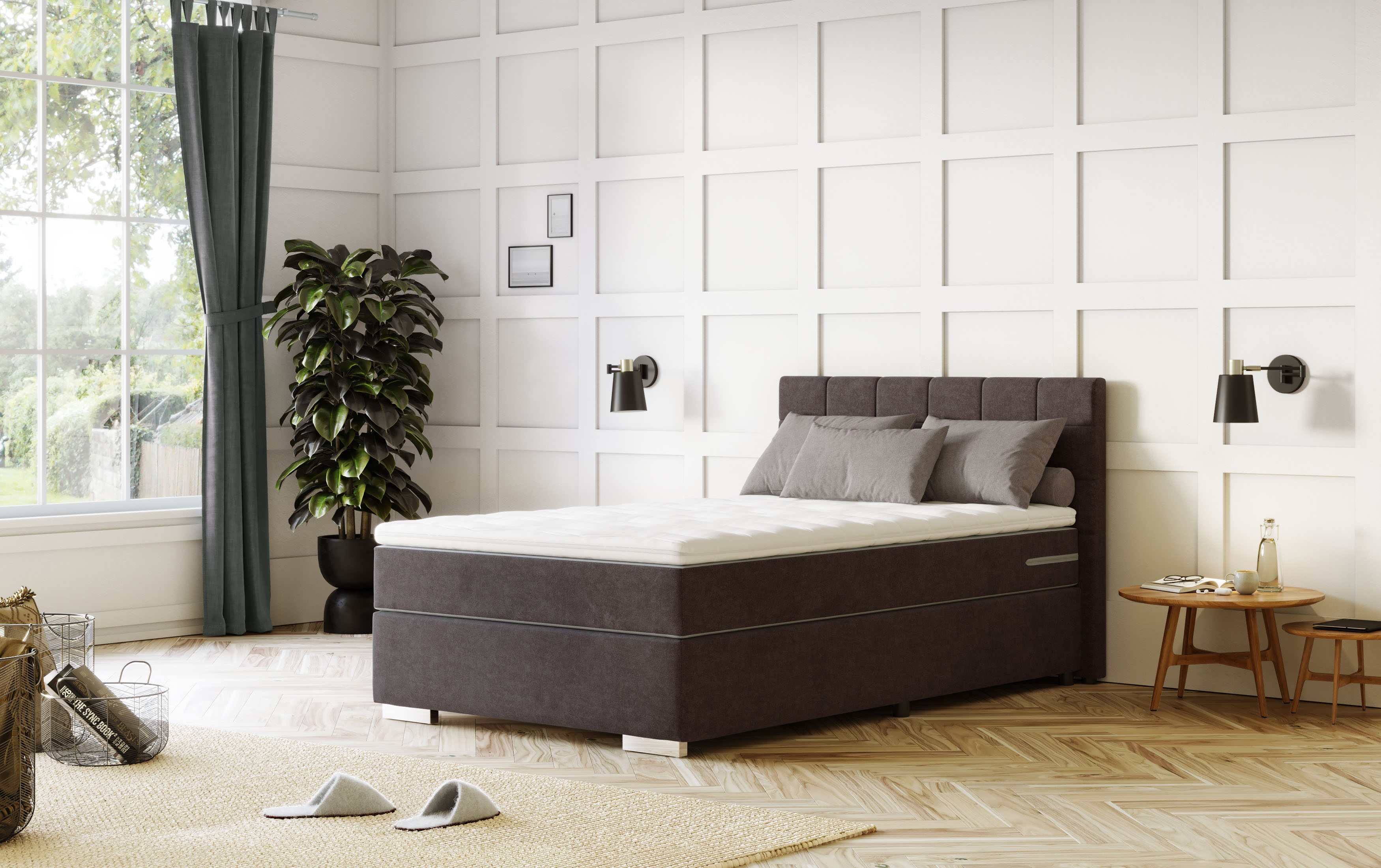 COTTA Boxspringbett "Simba erhältlich in verschiedenen Breiten, Farben und Härtegraden" Bezugsstoff: Struktur fein