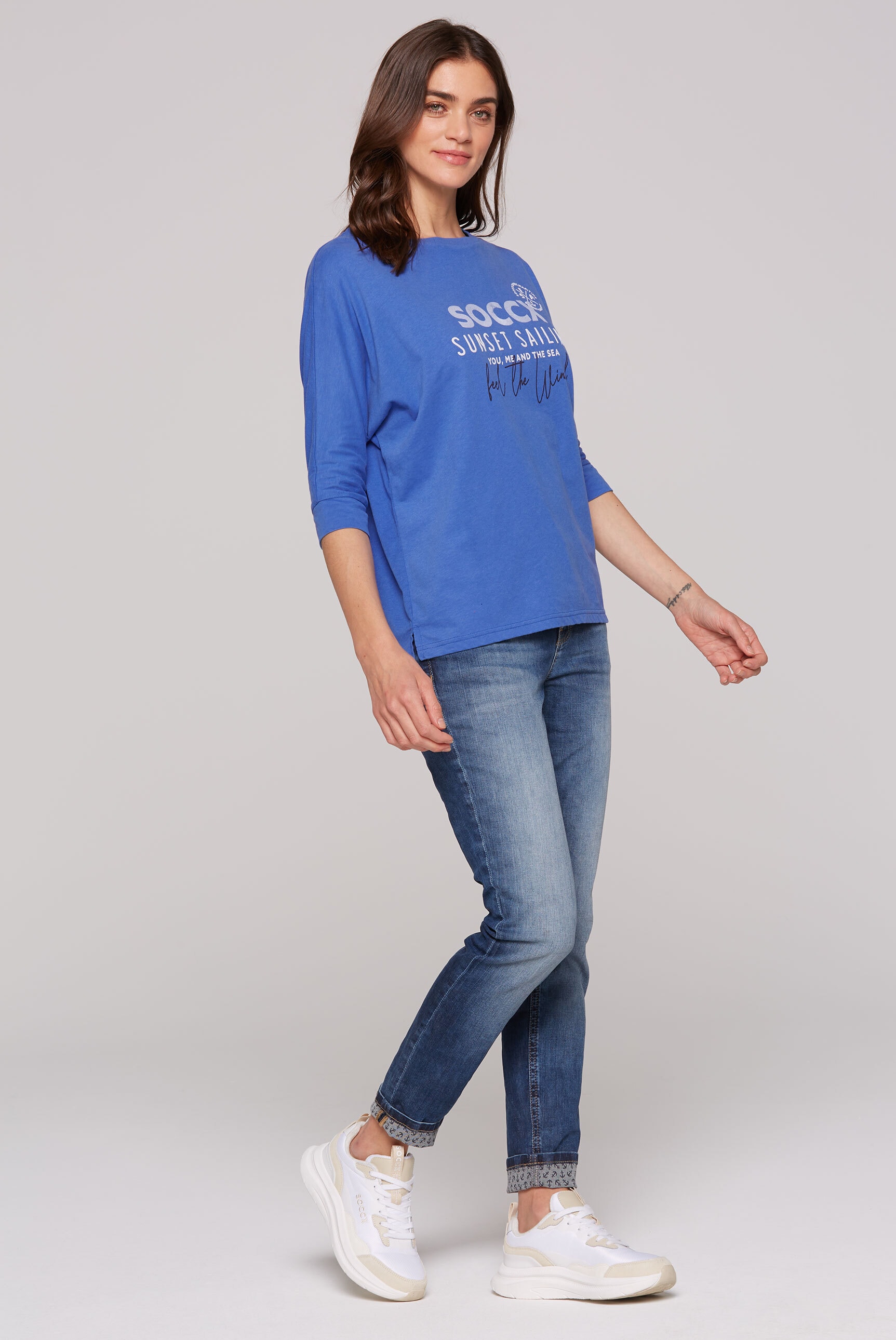 SOCCX 3/4-Arm-Shirt, mit längerer Rückenpartie
