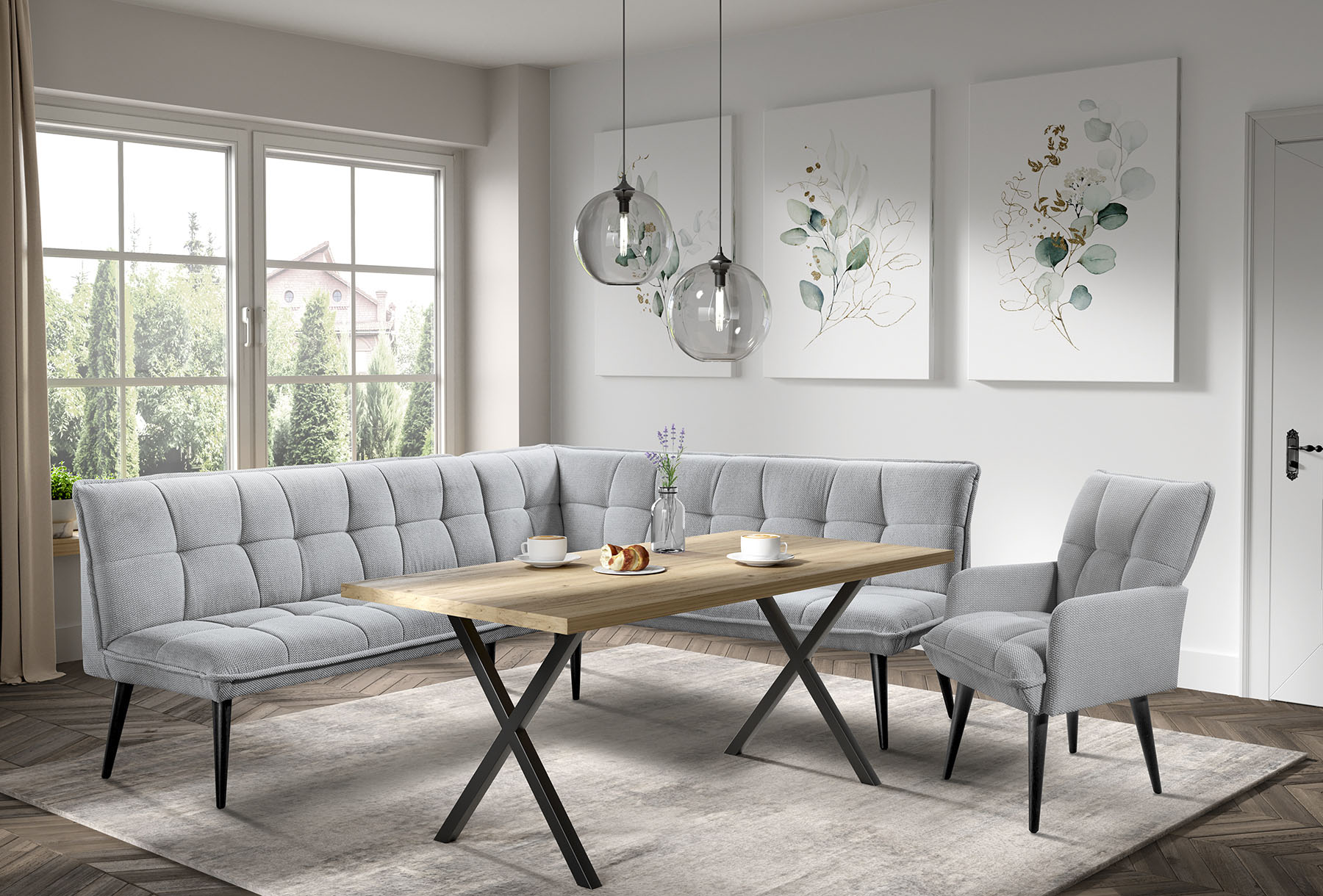 exxpo - sofa fashion Essbank "Mocca Essbank, Sitzbank" hoher Sitzkomfort, bequem und elegant, hochwertige Detailverarbeitung