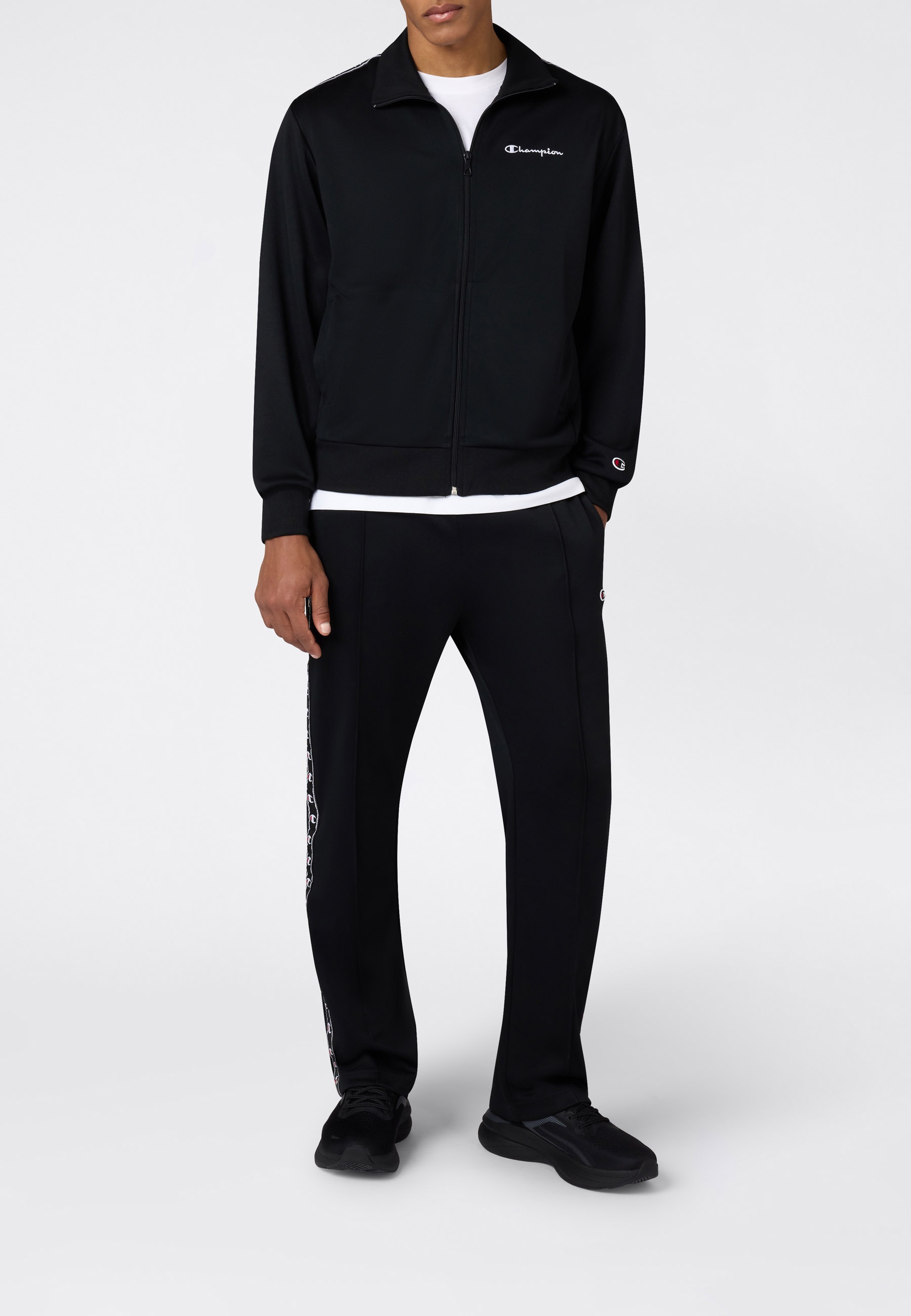 Champion Trainingsanzug "Interlock Tracksuit" 2 tlg. mit Stehkragen, zweiteiliges Set, aus New Poly Interlock, gerader Saum