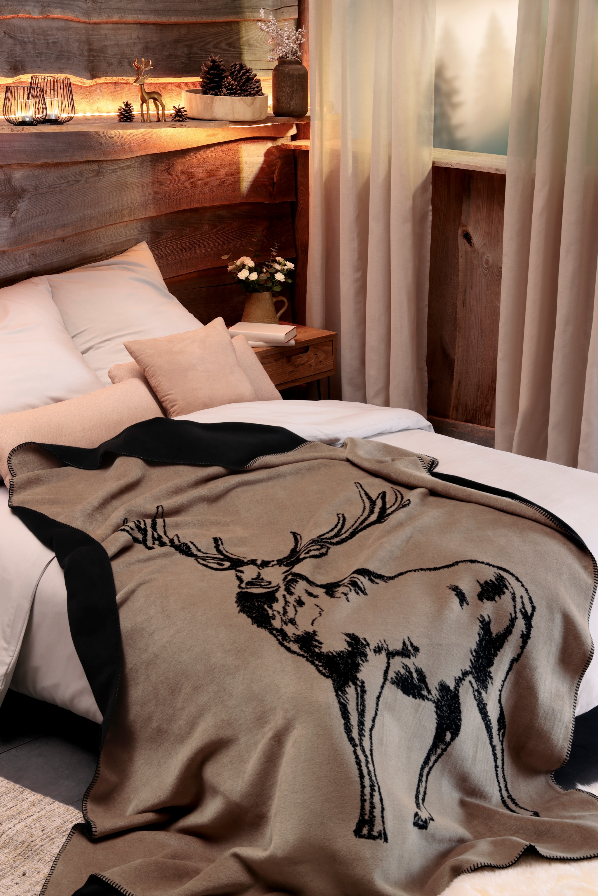 Biederlack Wohndecke »Deer«, mit Zierstich