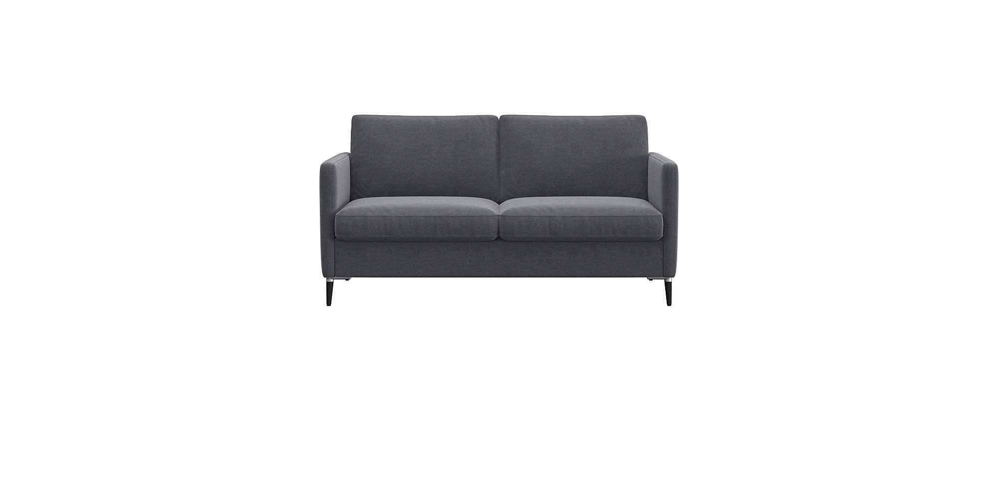 FLEXLUX 2-Sitzer "Fiore, super Sitzkomfort durch Kaltschaum im Sitz" schmale Armlehnen, Füße Alu+schwarz