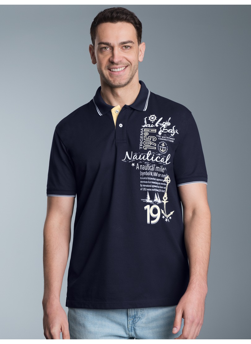 Thumbnail - Trigema Poloshirt "TRIGEMA Poloshirt mit maritimem Printmotiv" 1 Stk. tlg.
