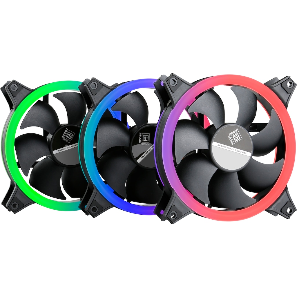 BoostBoxx Gehäuselüfter »AIR Boost RGB Kit Double Ring«