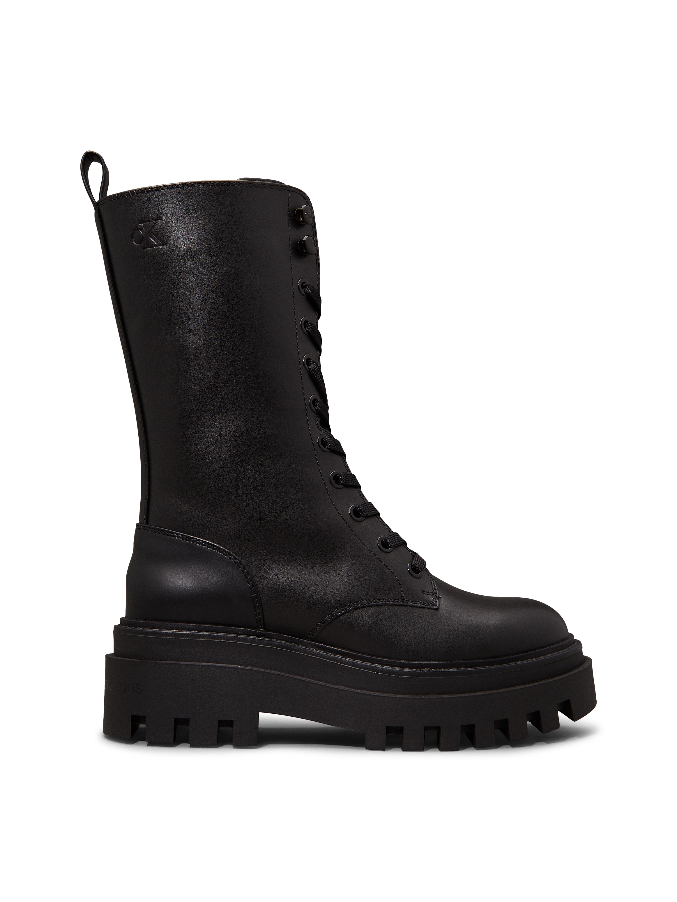 Calvin Klein Jeans Schnürboots »FLATFORM LACE UP BOOT MG LTH«, Schnürstiefelette, Plateauboots mit Profilsohle